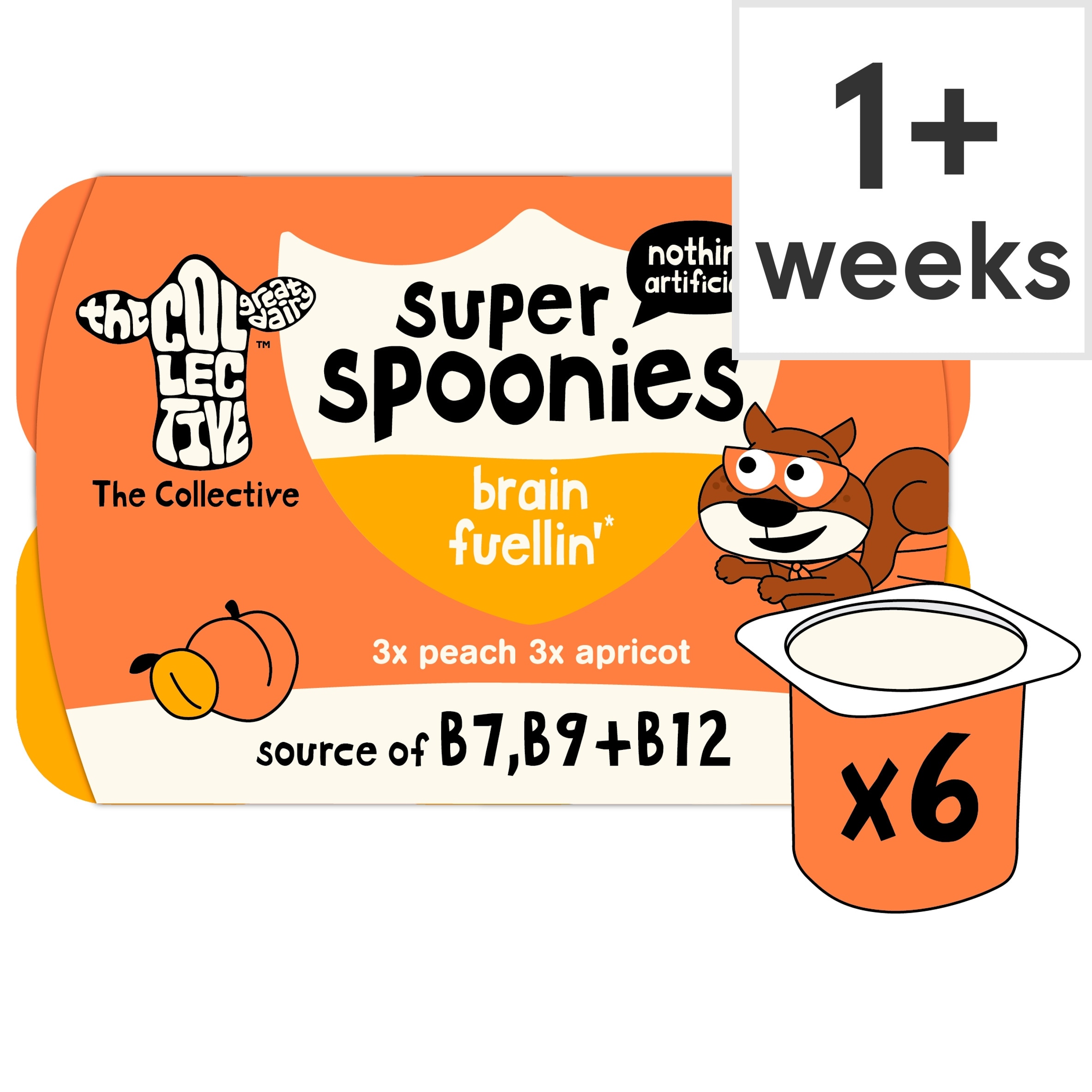 The Collective Dairy Super Spoonies Brain Fuellin Peach & Apricot Yoghurt 6x42g
