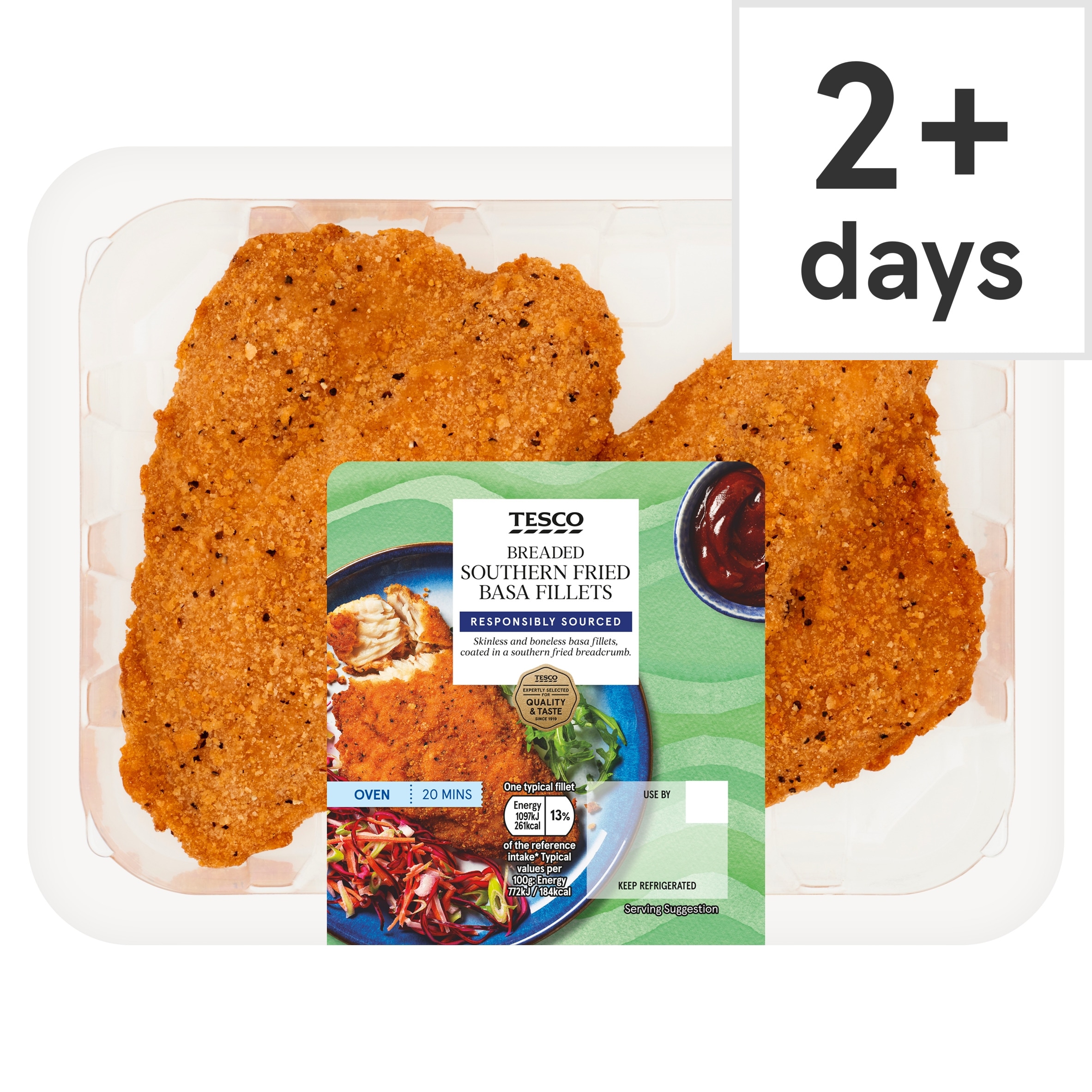 Tesco Breaded Southern Fried Basa Fillets 300g
