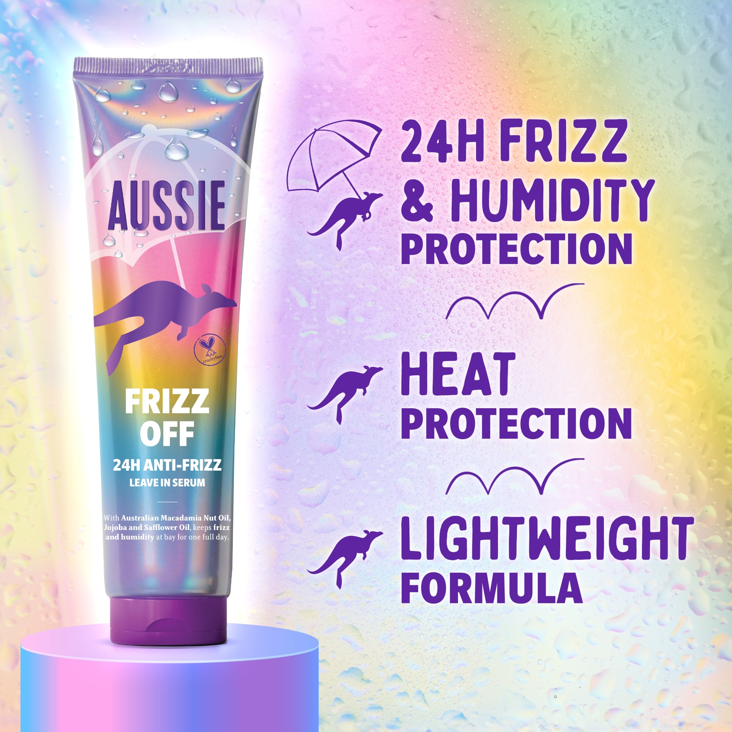 Aussie Frizz Off 24H Anti- Frizz Leave in Serum 160ML thumbnail 3