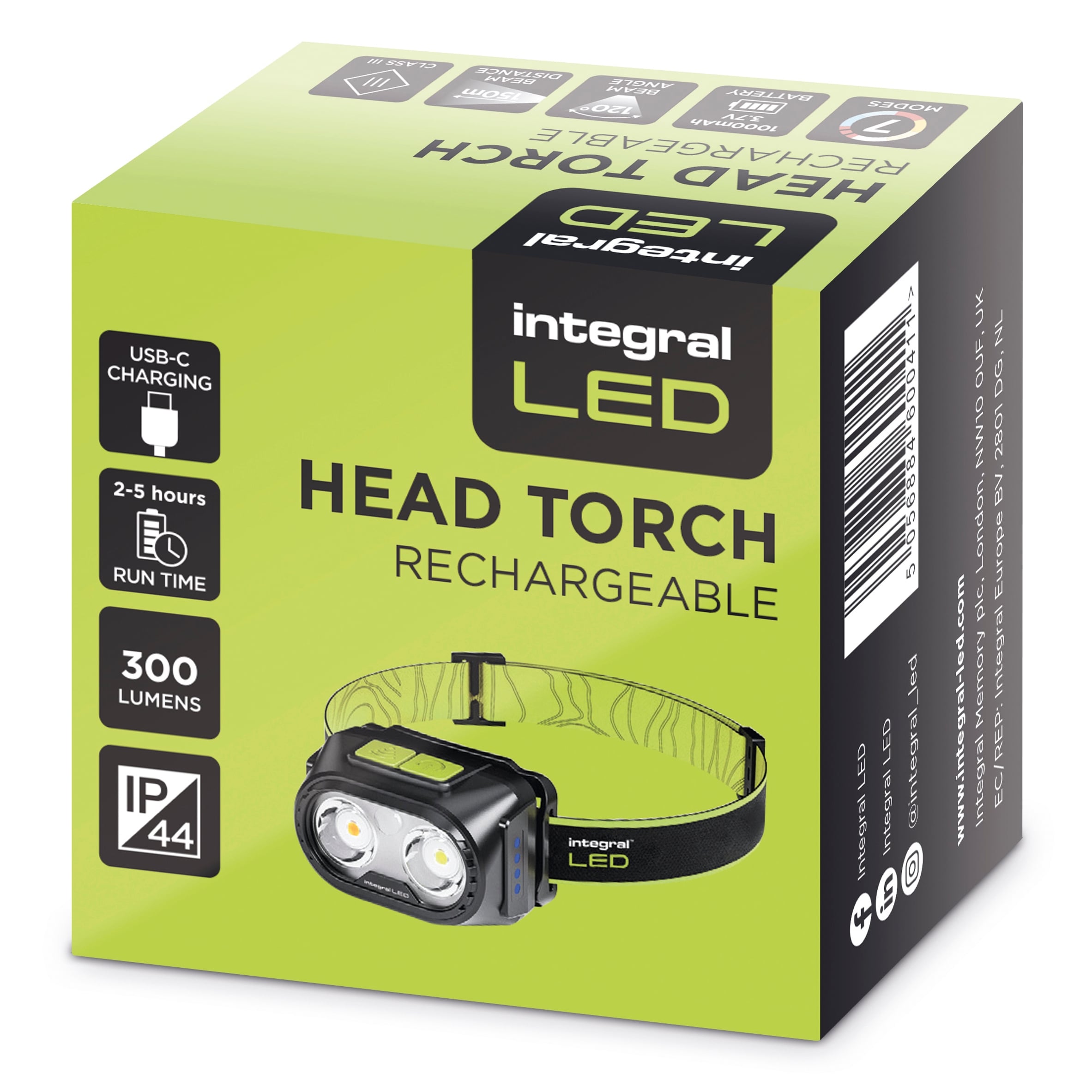 INTEGRAL HEAD TORCH RECHARGEABLE