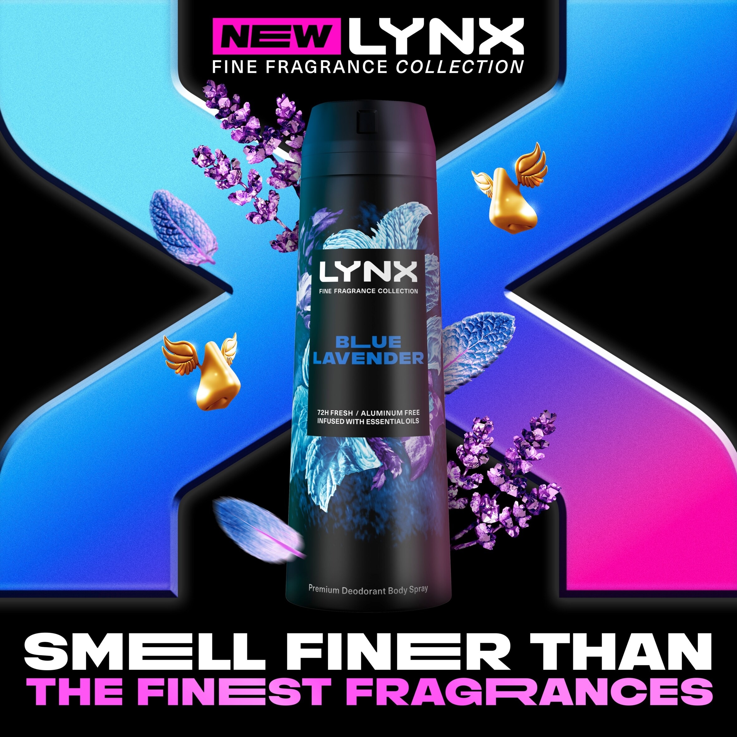 Lynx Blue Lavender 72h Fine Fragrance Premium Deodorant Bodyspray for Men 200ml thumbnail 2
