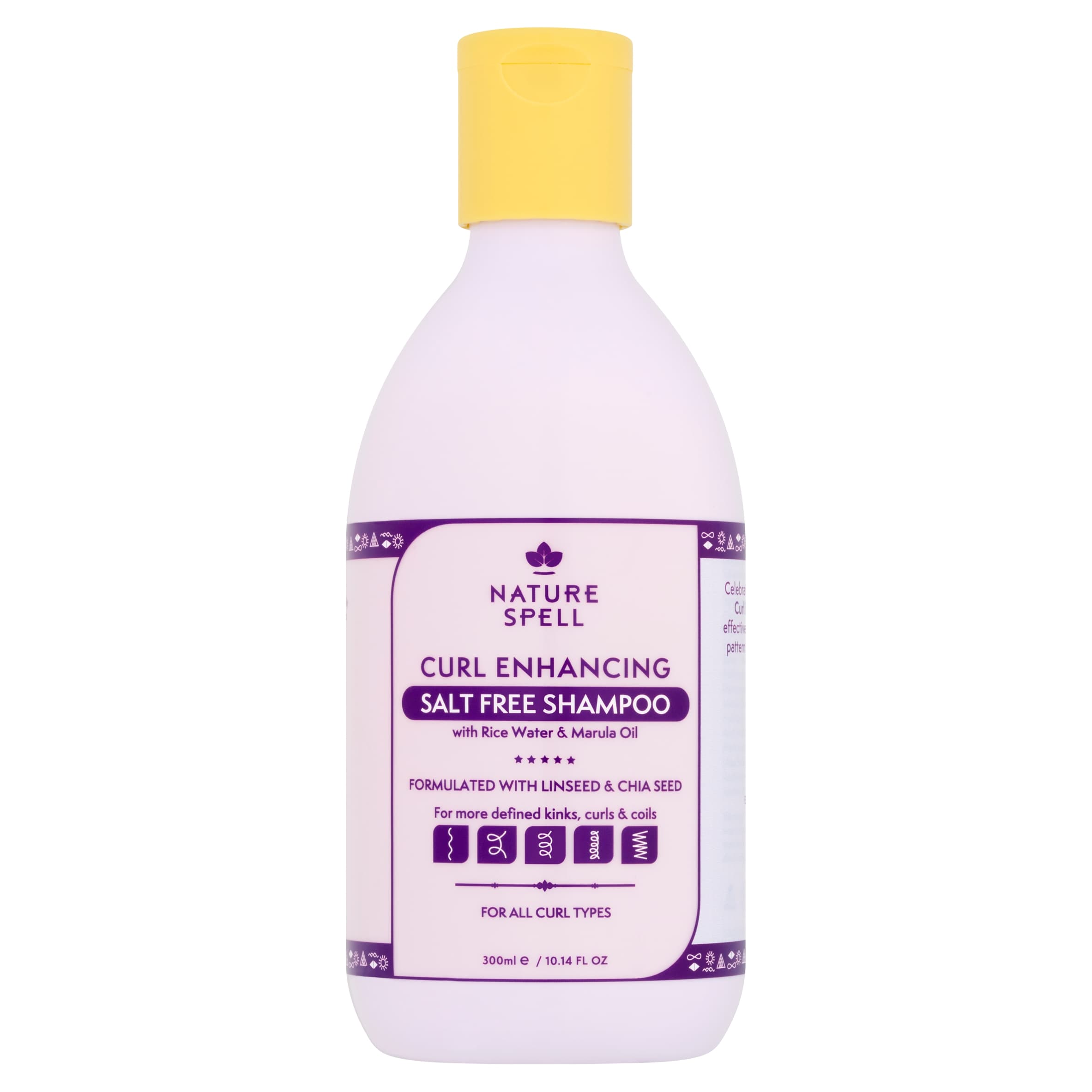 Nature Spell Curl Enhancing Salt Free Shampoo with Rice Water & Marula Oil 300ml