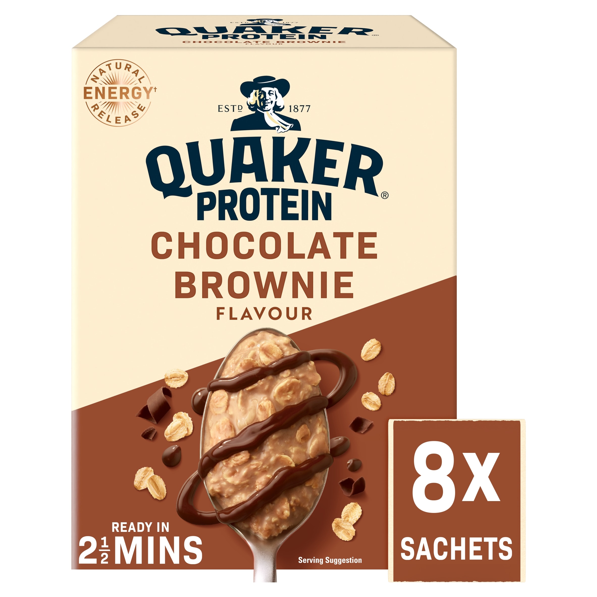 Quaker Oats High Protein Chocolate Brownie Porridge Sachets 8x44g
