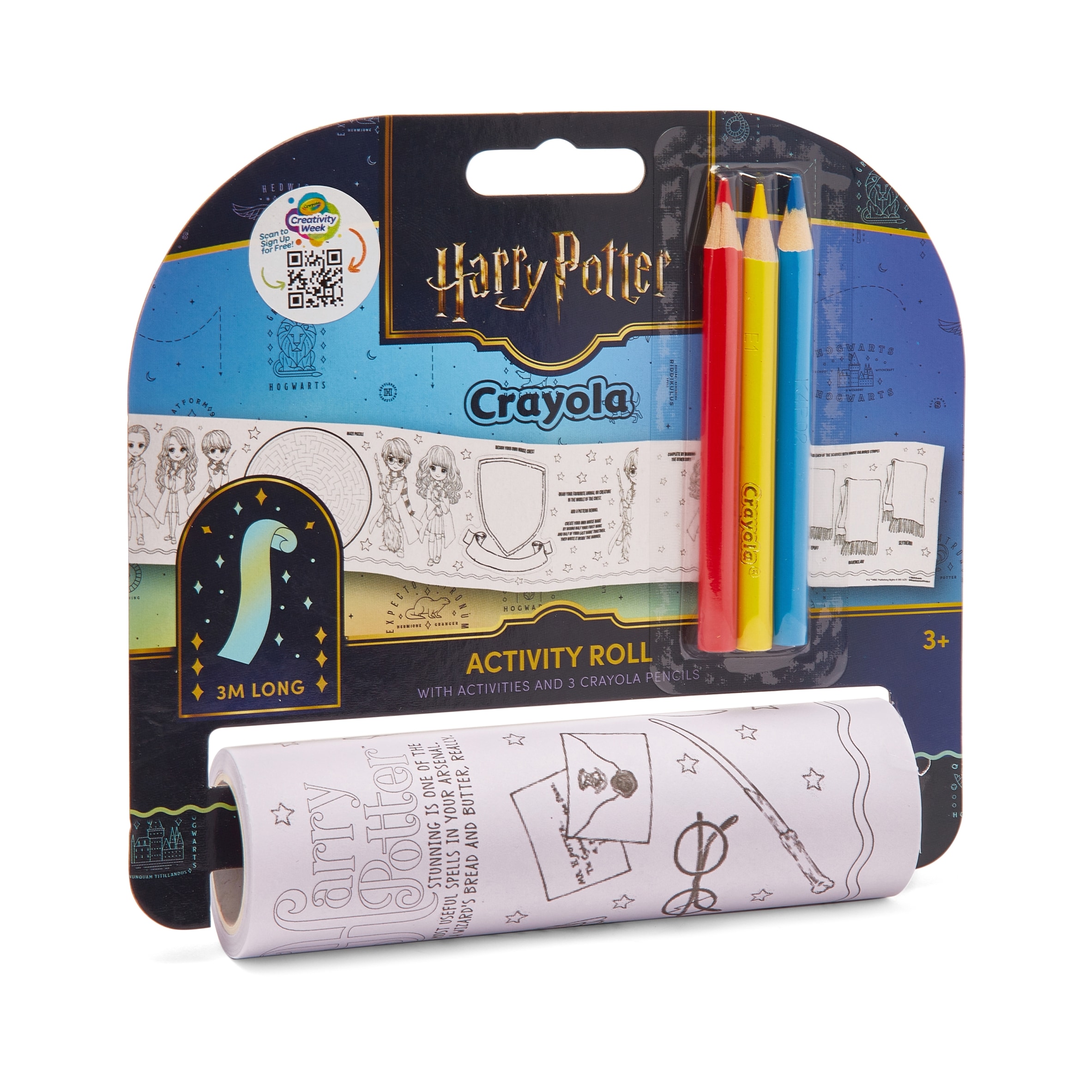 Crayola Harry Potter 3 meter long Activity roll with Activities and 3 Crayola pencils