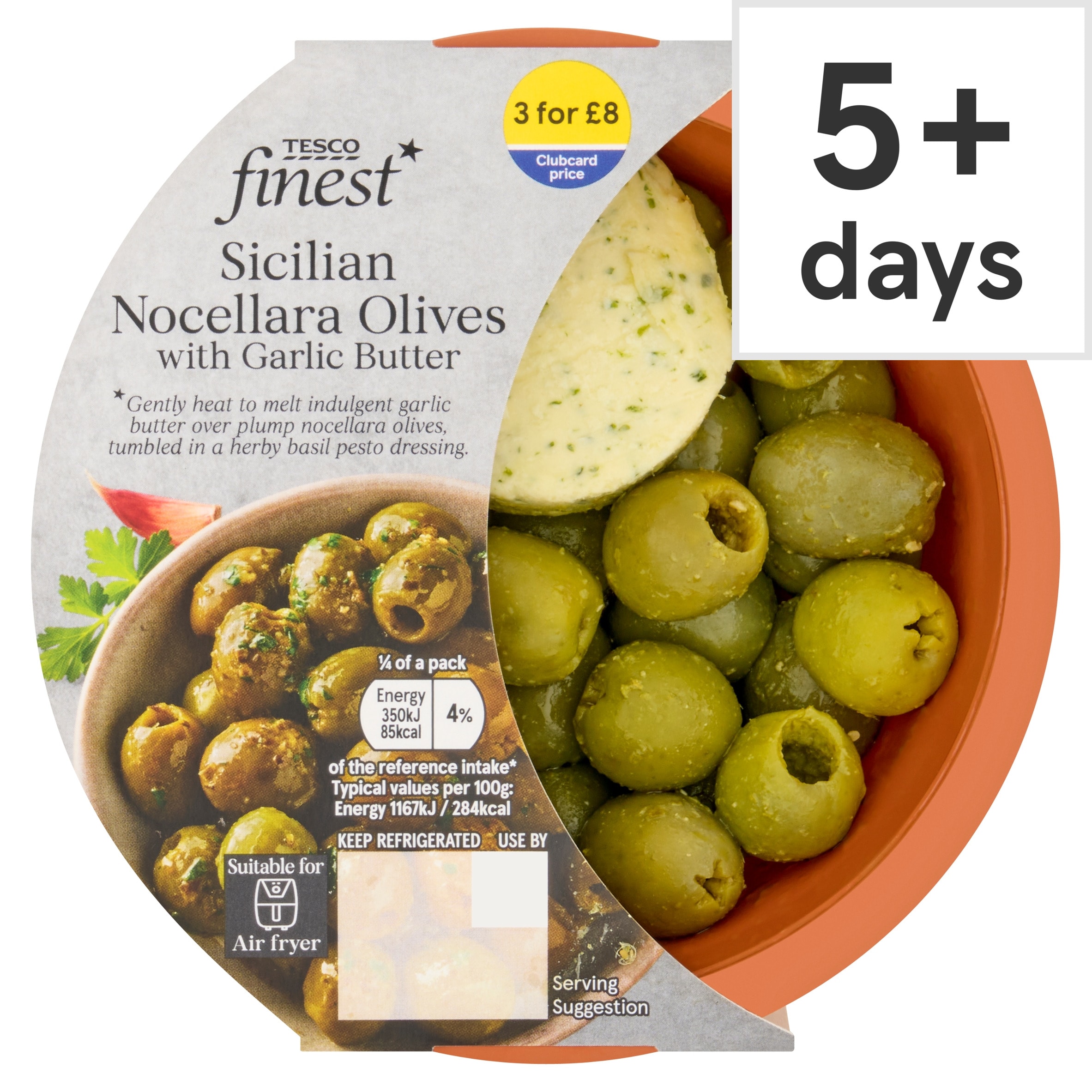 Tesco Finest Garlic Butter Sicilian Nocellara Olives 120g