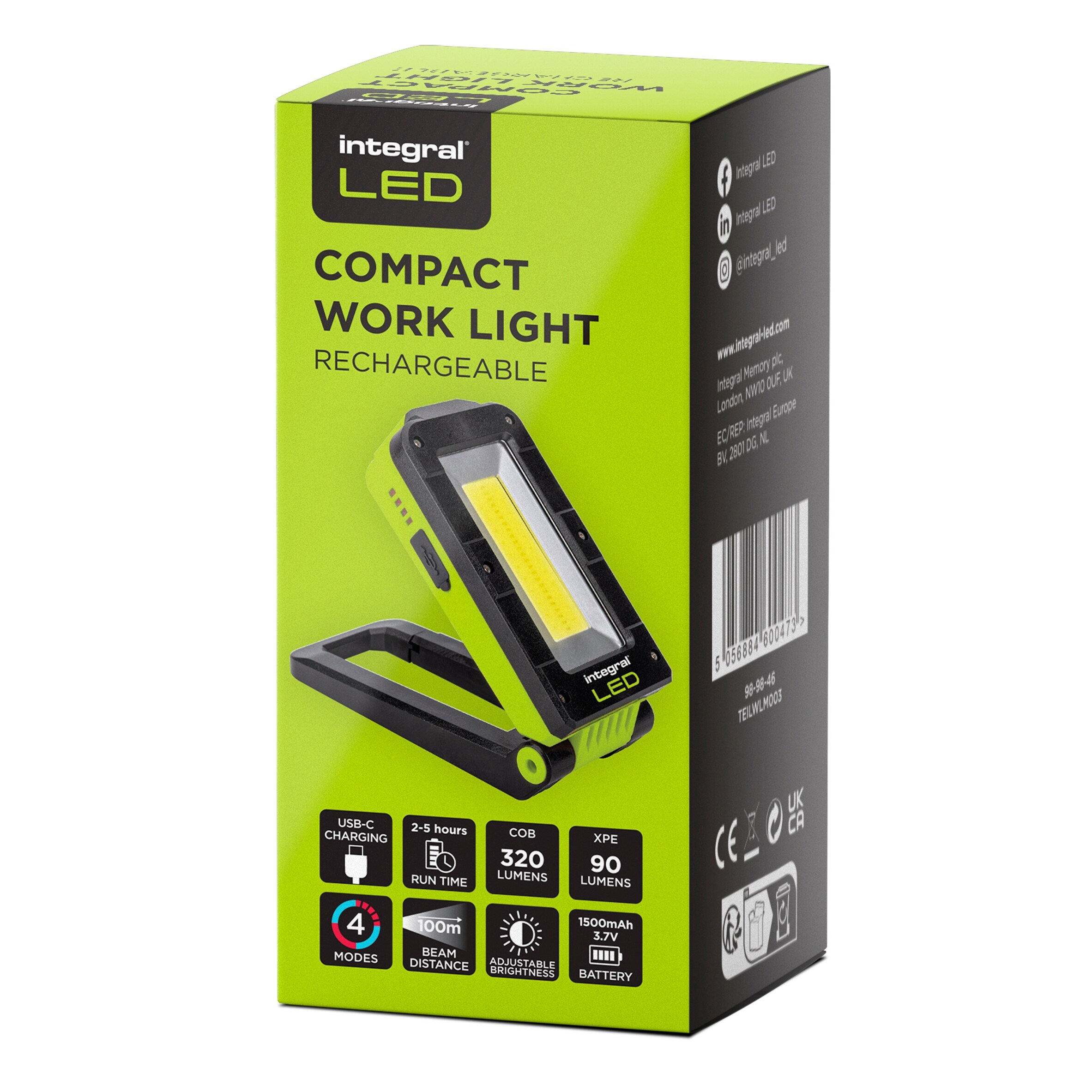 INTEGRAL COMPACT WORK LIGHT RECHARGEABLE