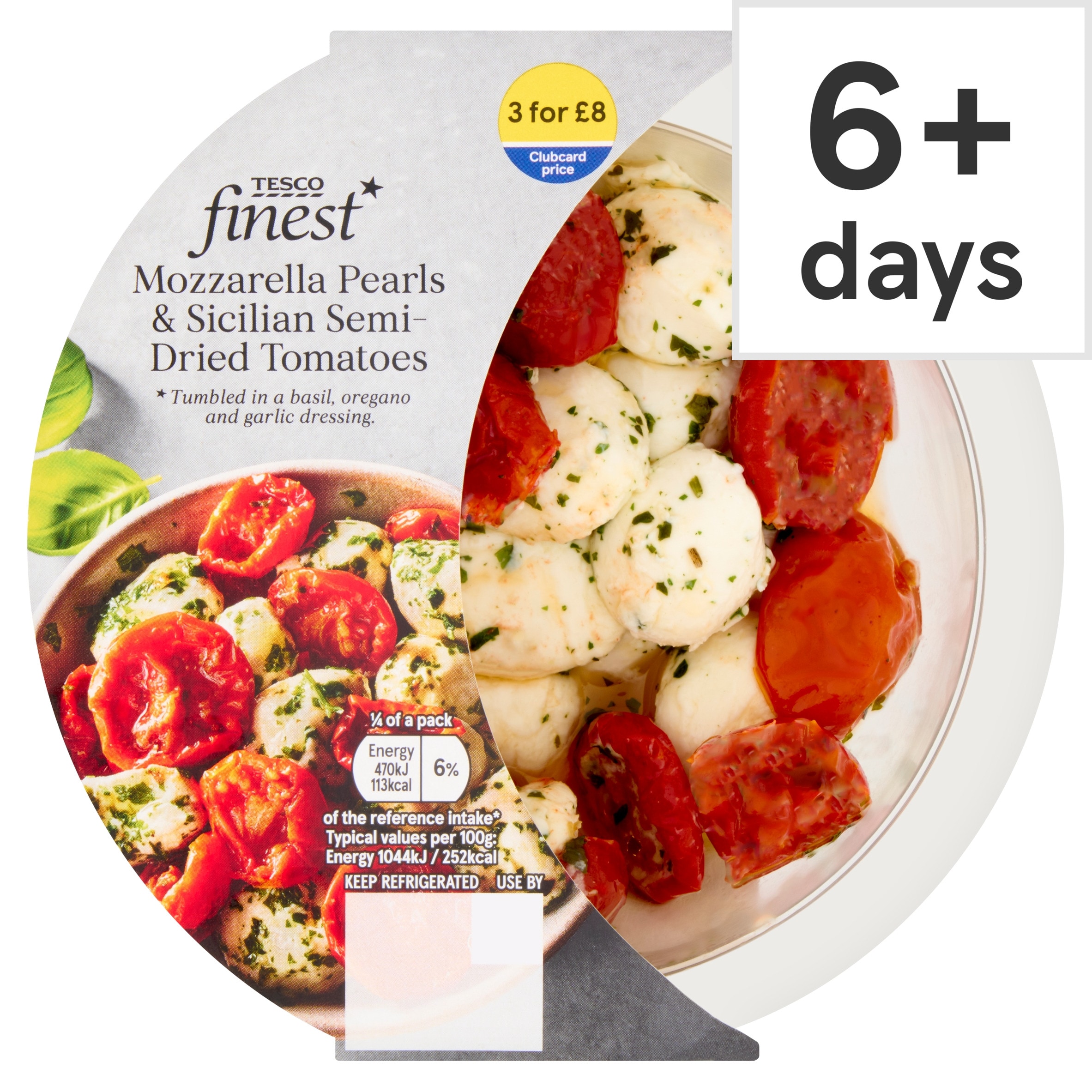 Tesco Finest Mozzarella Pearls & Sicilian Semi-dried Tomatoes 180g