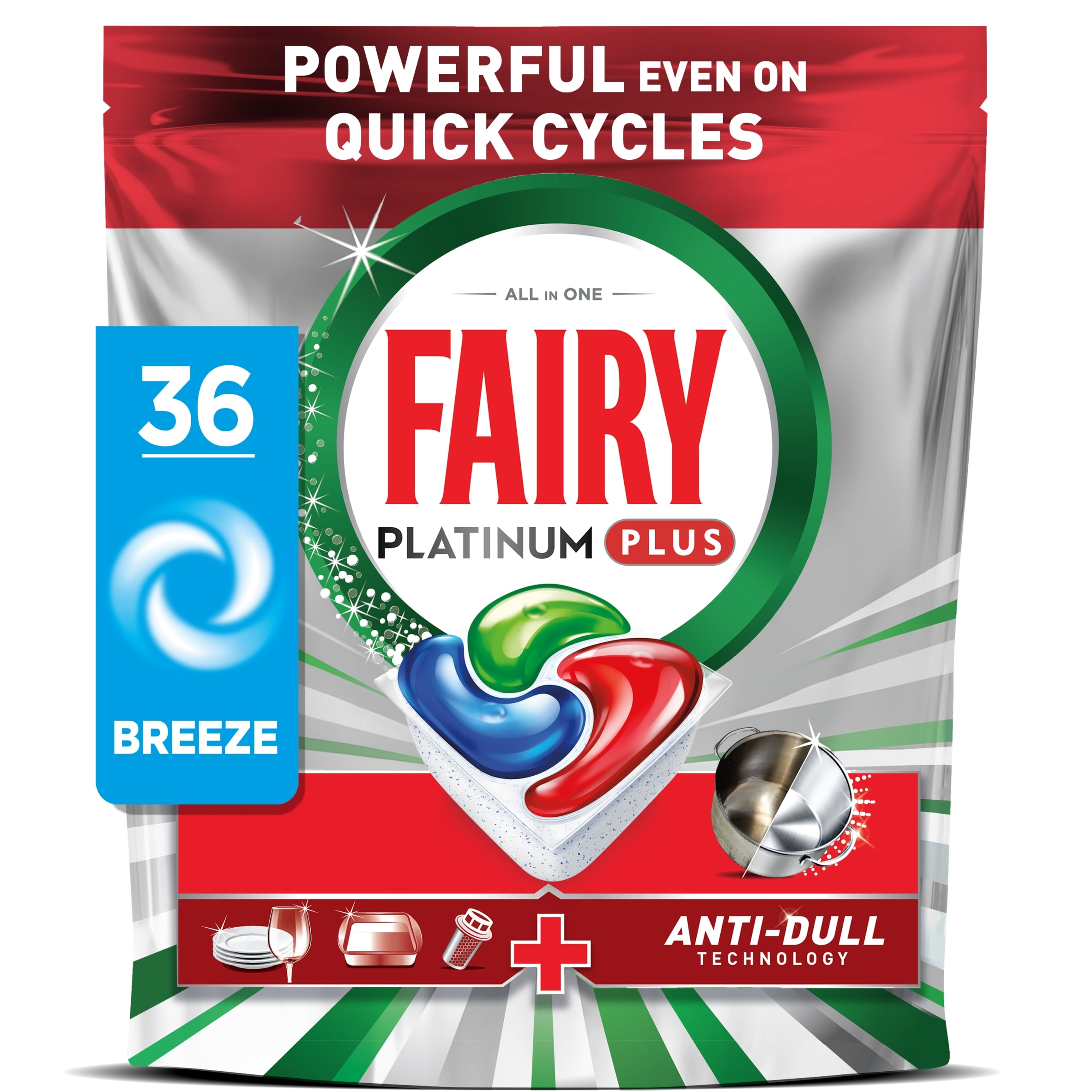 Fairy Platinum Plus All In One 36 Dishwasher Tablets Breeze 558g