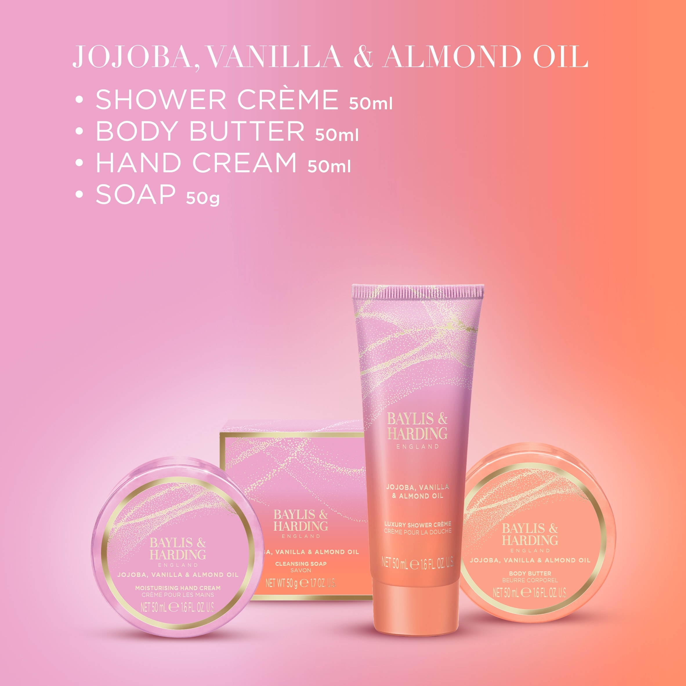 Baylis & Harding Jojoba, Vanilla & Almond Oil Luxury Pamper Tin Gift Set thumbnail 3