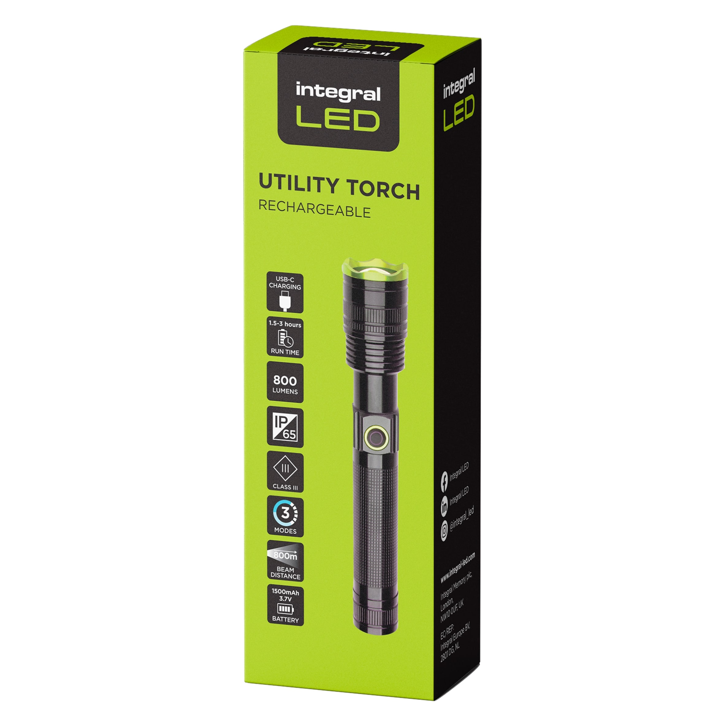 INTEGRAL UTILITY TORCH RECHARGEABLE