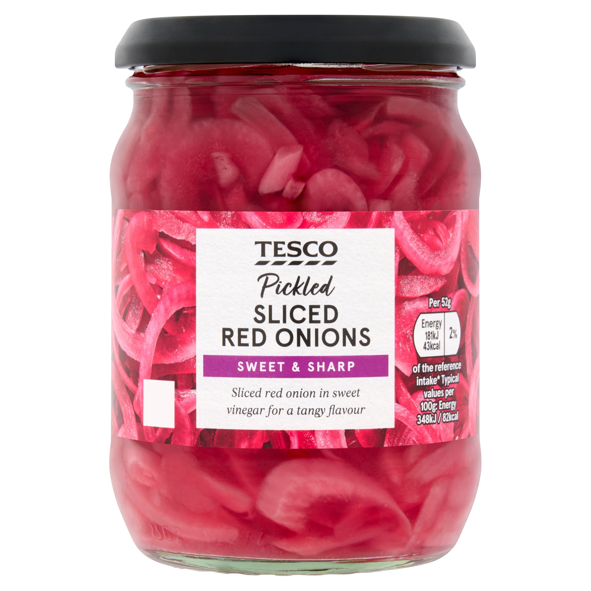 Tesco Pickled Sliced Red Onions 340g