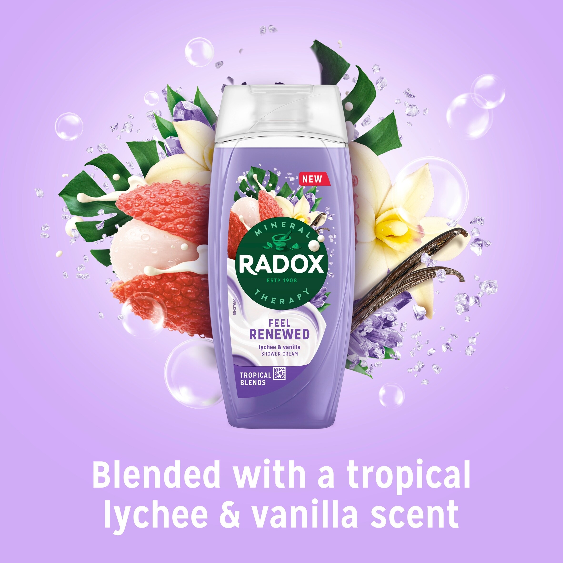 Radox Mineral Therapy Feel Renewed Lychee & Vanilla Body Wash Shower Cream 225 ml thumbnail 2