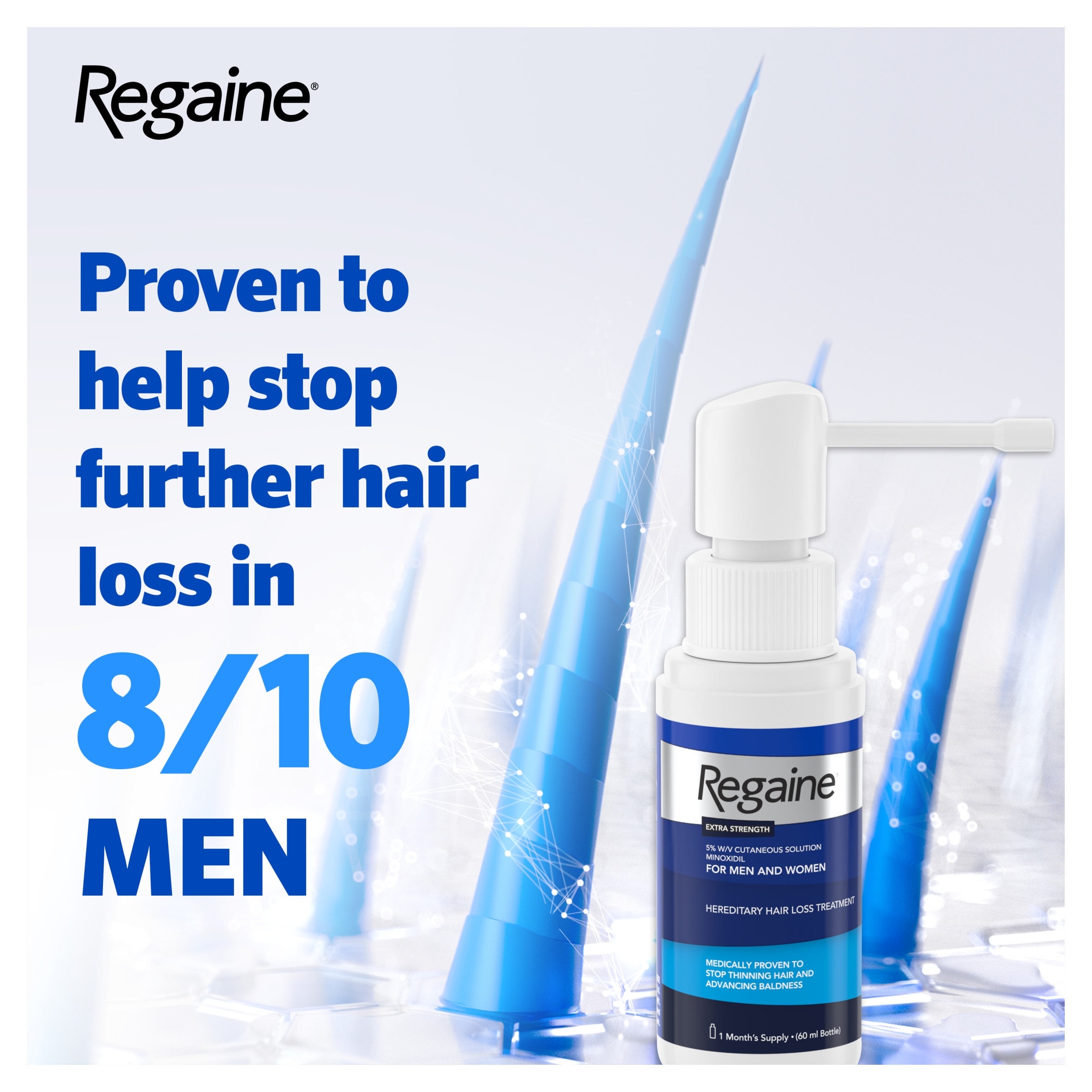 Regaine For Men Extra Strength Scalp Solution 5% Minoxidil 60ml​ thumbnail 3