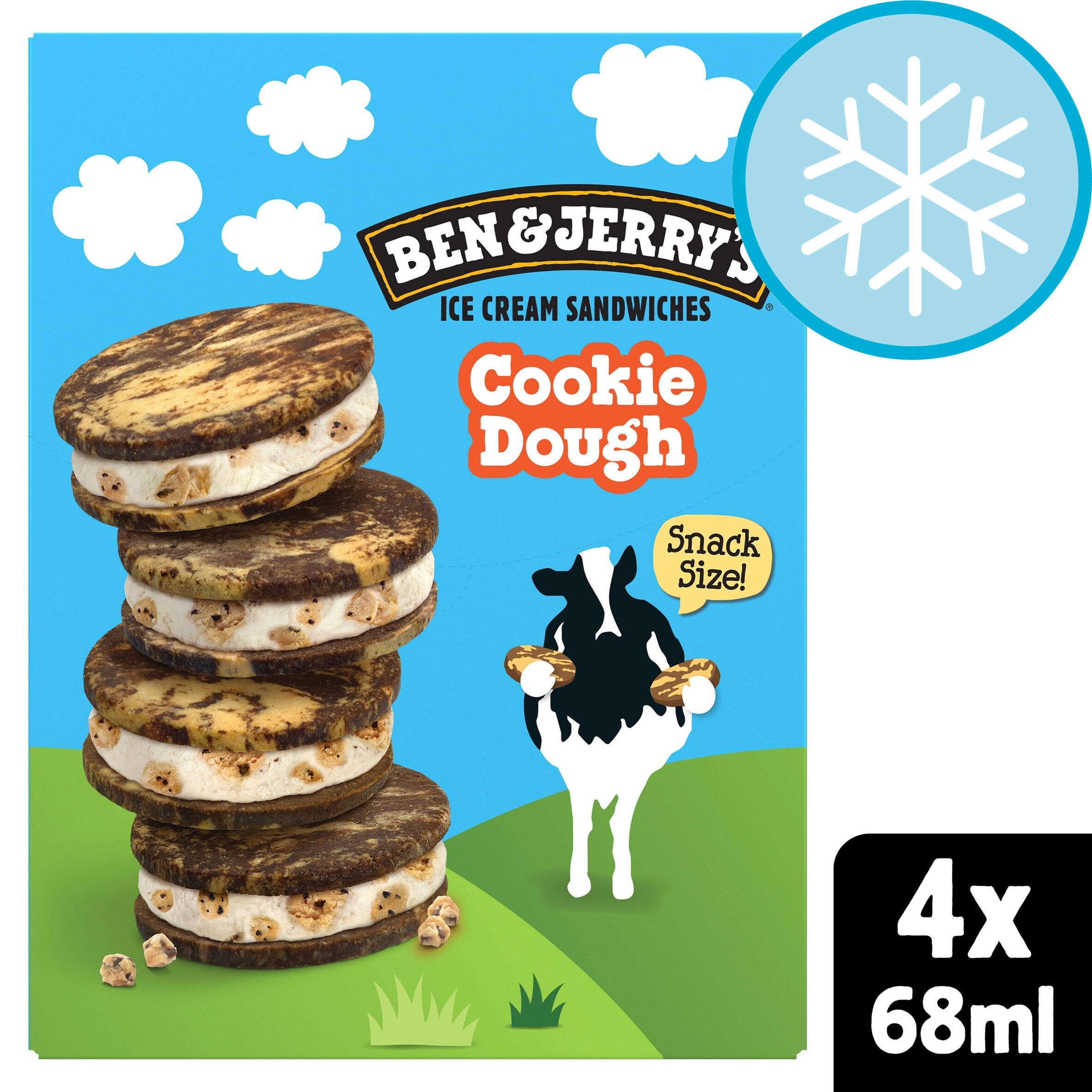 Ben & Jerry's Cookie Dough Ice Cream Sandwich 4x68ml