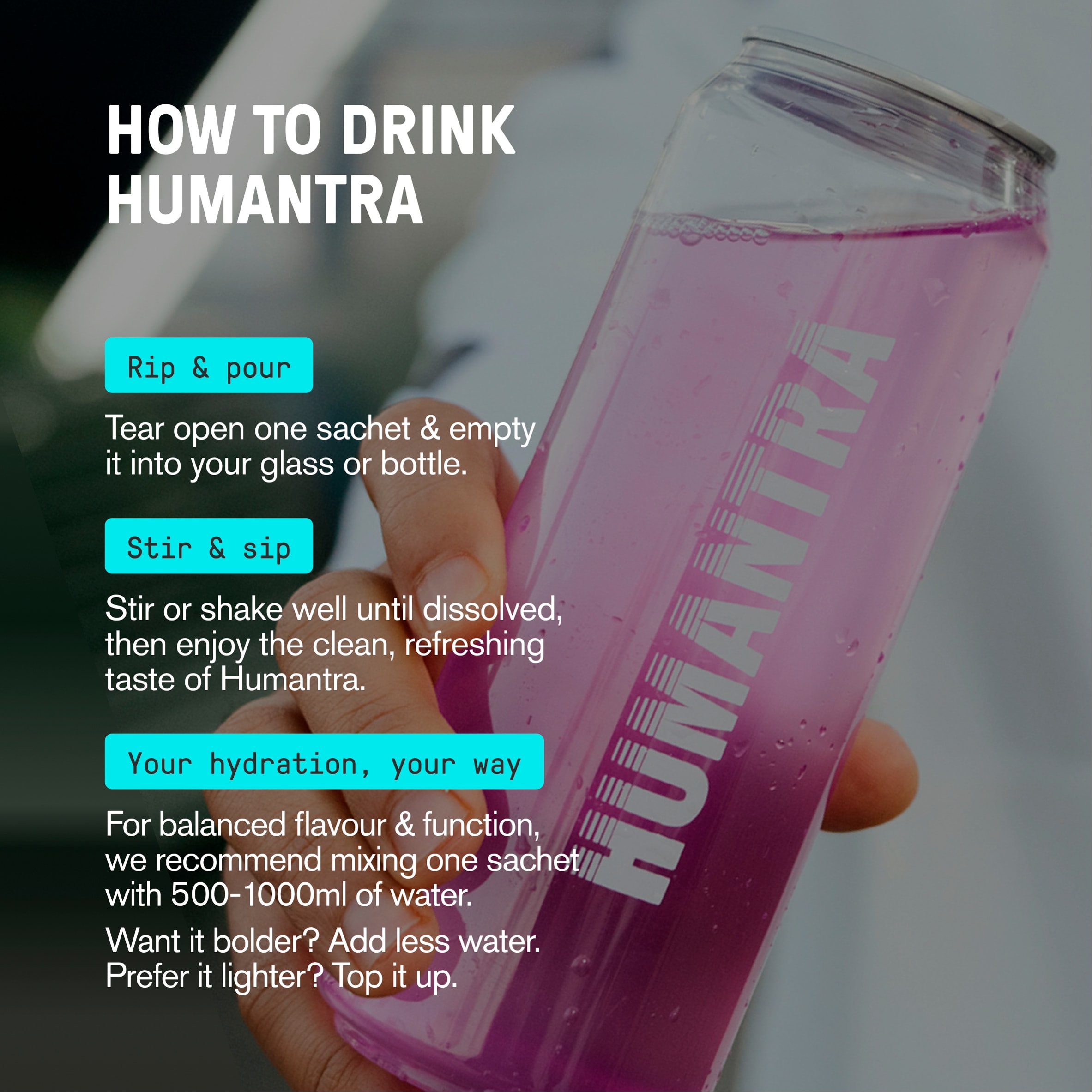 Humantra Lychee Zero Sugar Electrolyte Drink 3 x 3.9g Sachets thumbnail 5