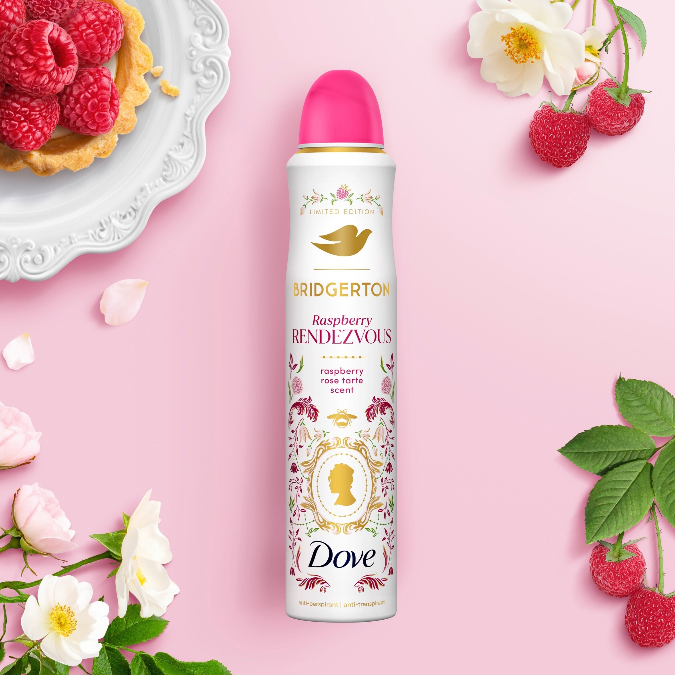 Dove Limited Edition Bridgerton Raspberry Rendezvous 72h Antiperspirant Deodorant Spray 200ml thumbnail 2