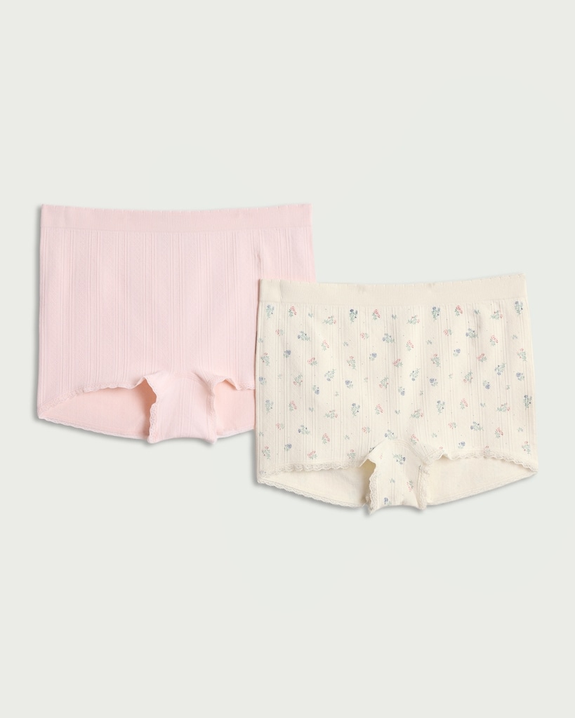F&F 2-Pack Pointelle Textured Shorts in Multi