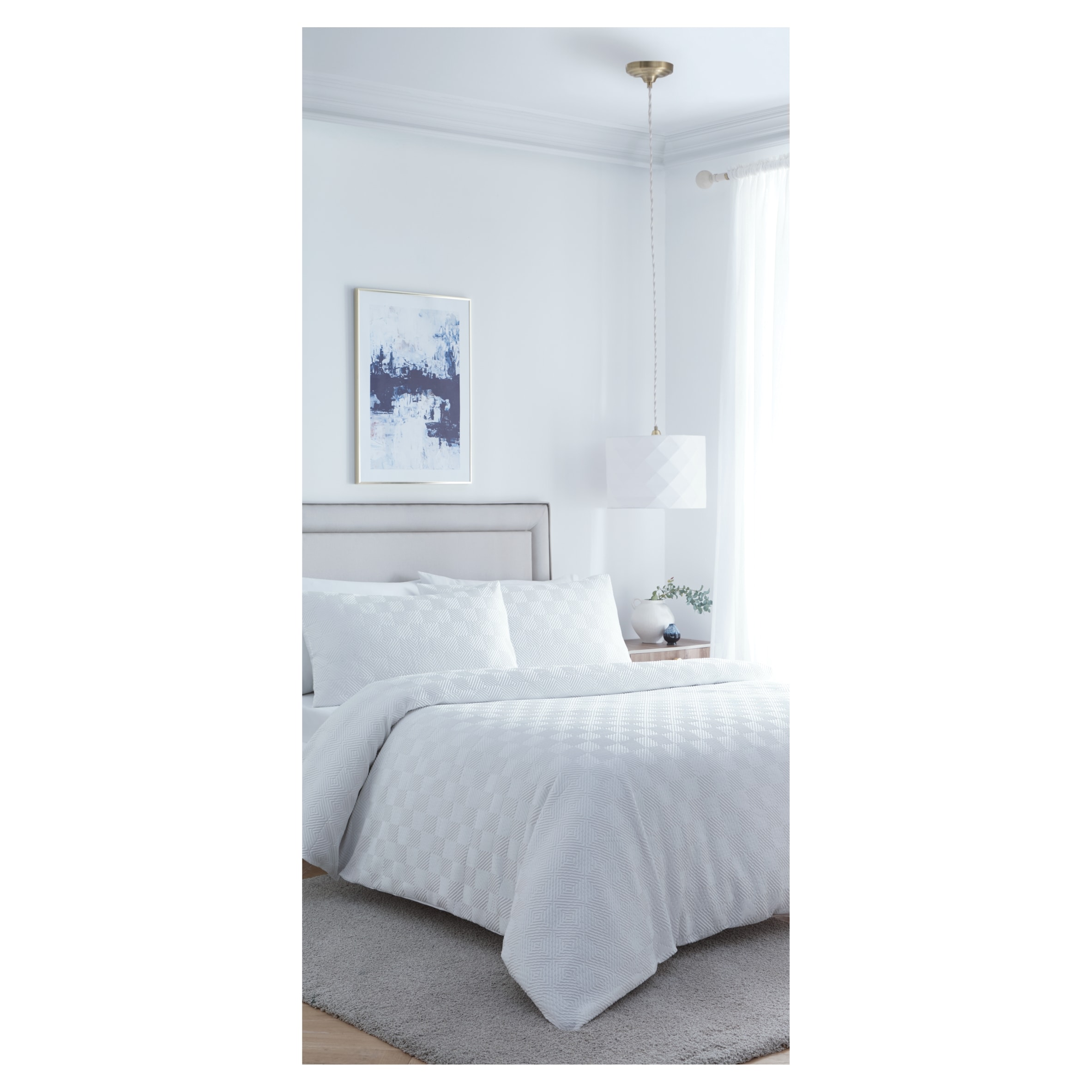 West Park White Crinkle Duvet King