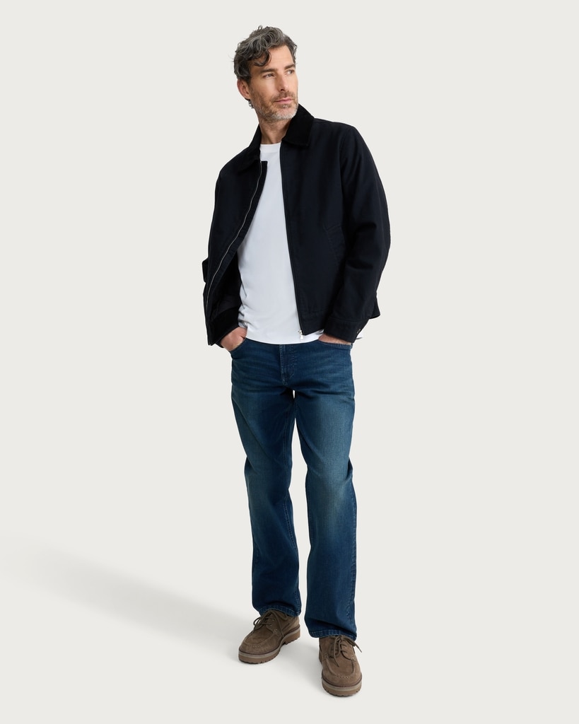 F&F Relaxed Leg FREEFIT® Cotton Rich Jeans in Navy