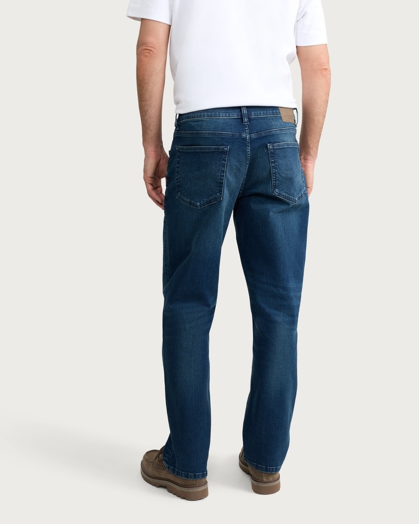 F&F Relaxed Leg FREEFIT® Cotton Rich Jeans in Navy thumbnail 3