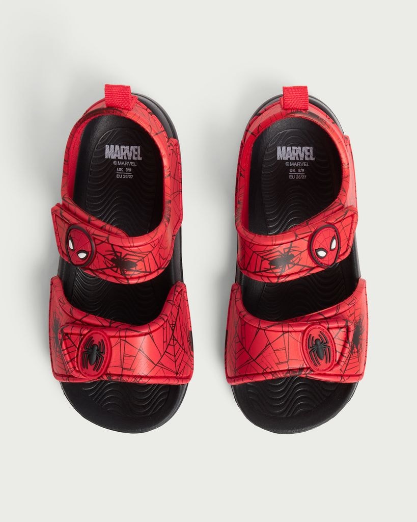 Marvel Spider-Man Web Print Strap Sandals in Red thumbnail 2