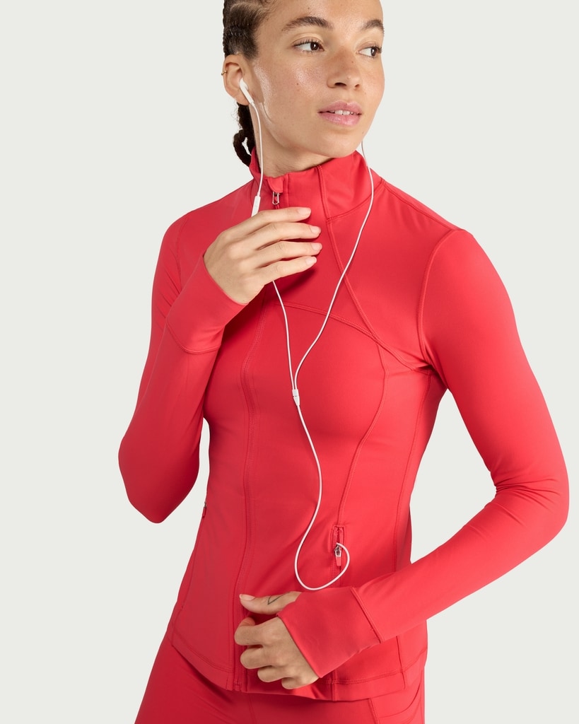 F&F Active ULTRAMOVE Zip Front Jacket in Red