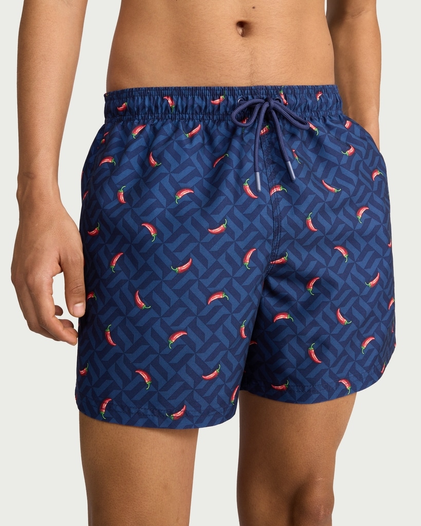 F&F Chilli Print Swim Shorts in Navy