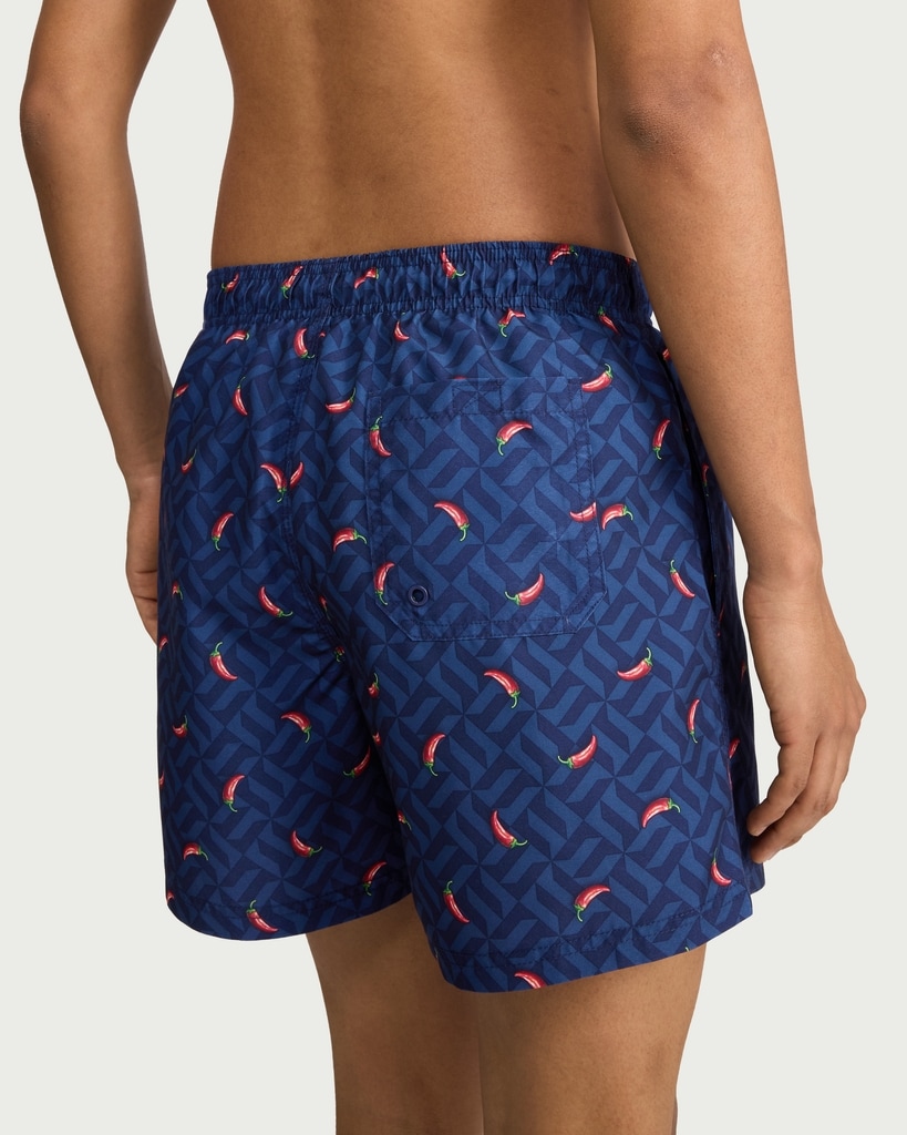 F&F Chilli Print Swim Shorts in Navy thumbnail 3