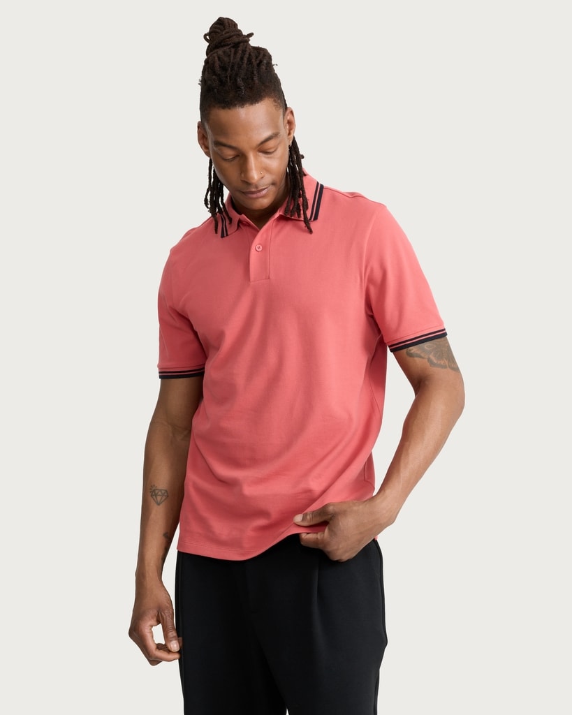 F&F Cotton Rich Tipped Short Sleeved Polo Shirt in Red thumbnail 2