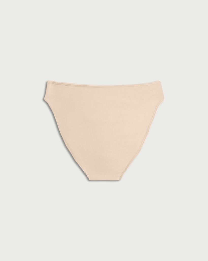 F&F 5-Pack Cotton Rich High Leg Knickers in Nude thumbnail 3