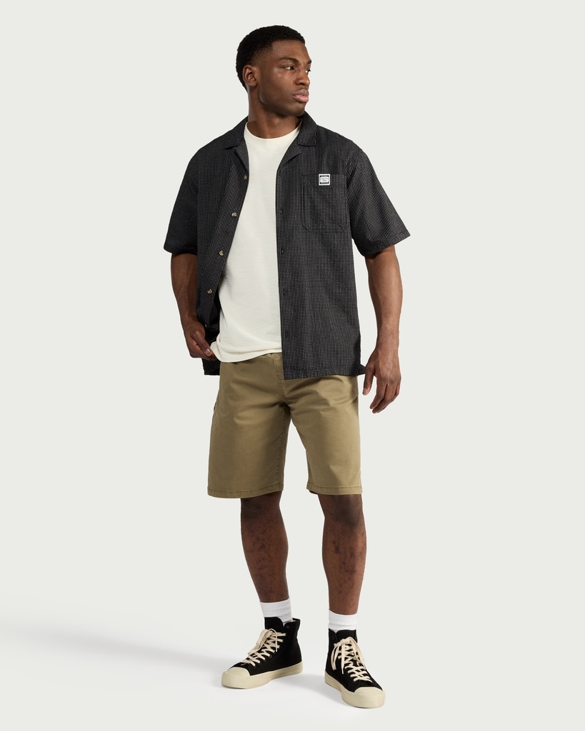 RDA Pure Cotton Seersucker Checked Shirt in Black thumbnail 2