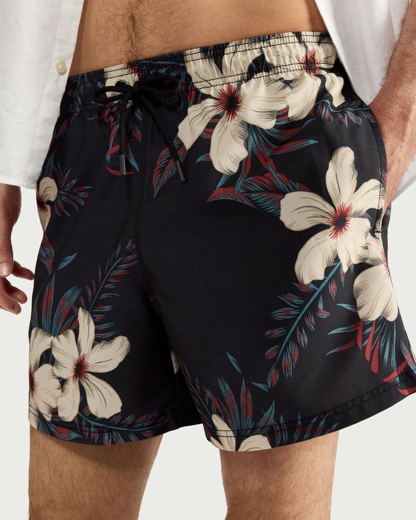 F&F Floral Print Swim Shorts in Black
