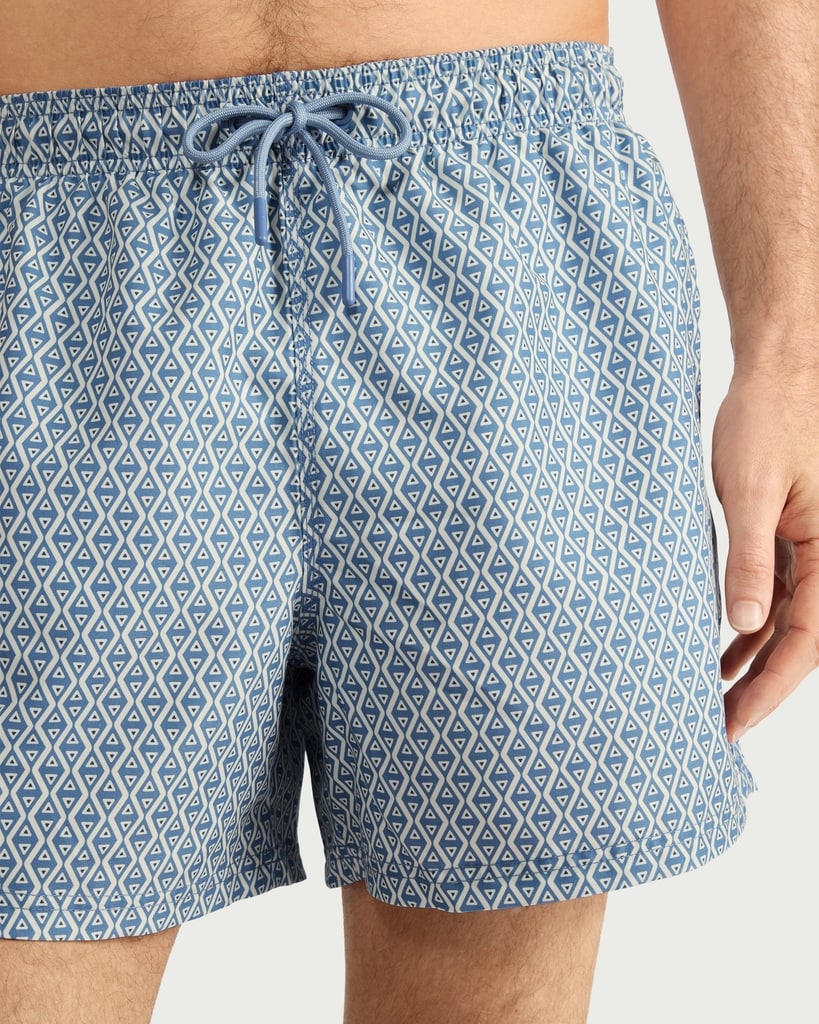 F&F Geometric Print Swim Shorts in Blue