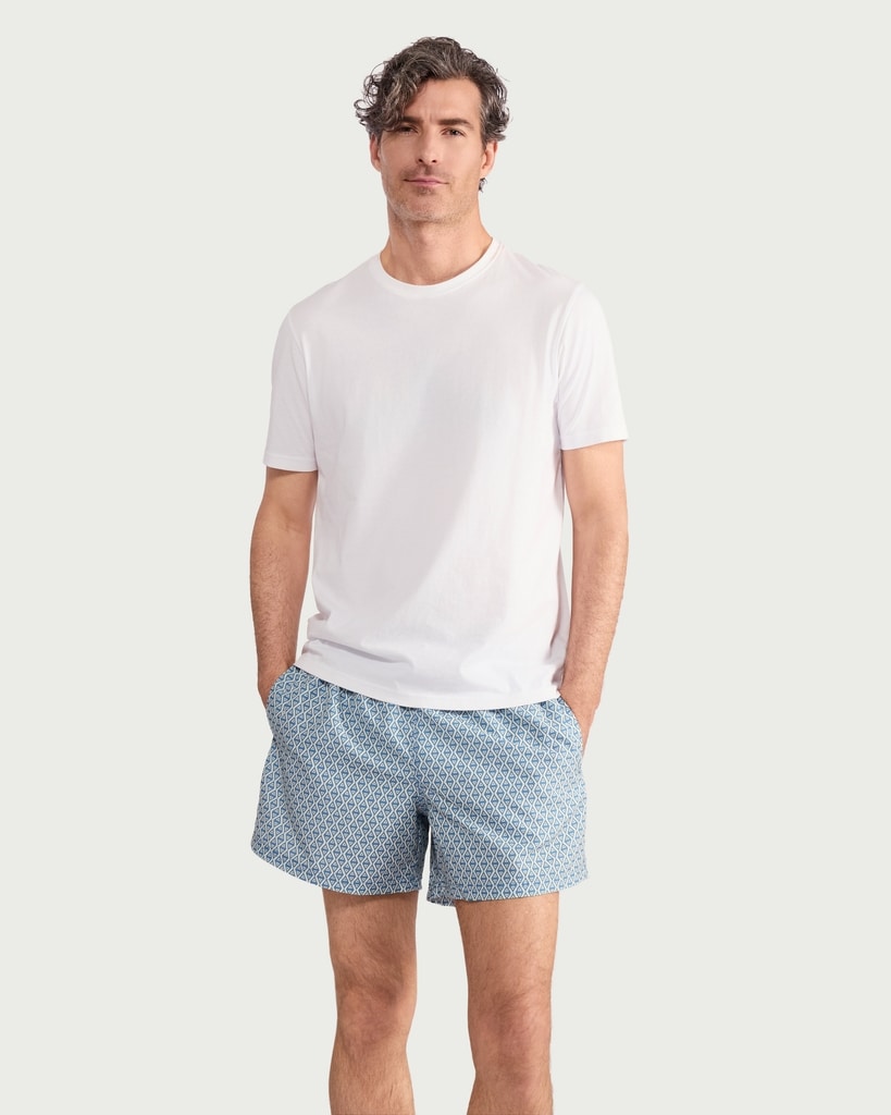 F&F Geometric Print Swim Shorts in Blue thumbnail 2