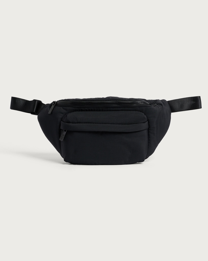 SACHA Padded Zip Fastening Belt Bag in Black