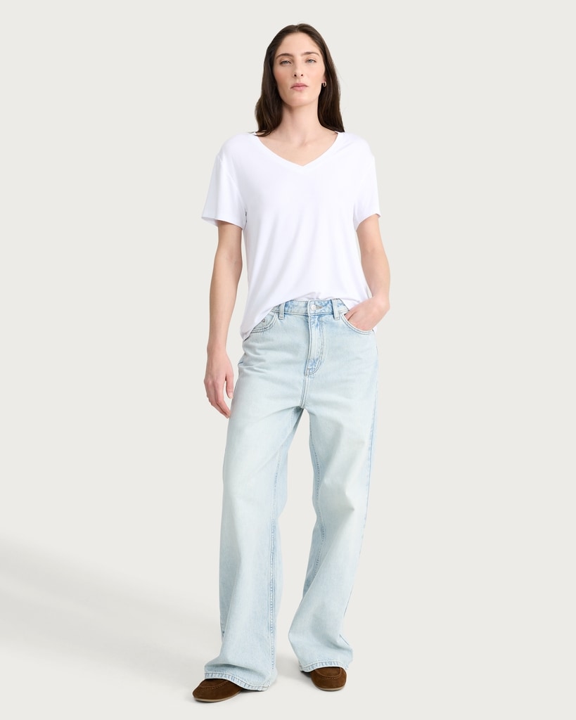 F&F High Rise Wide Leg Jeans in Blue