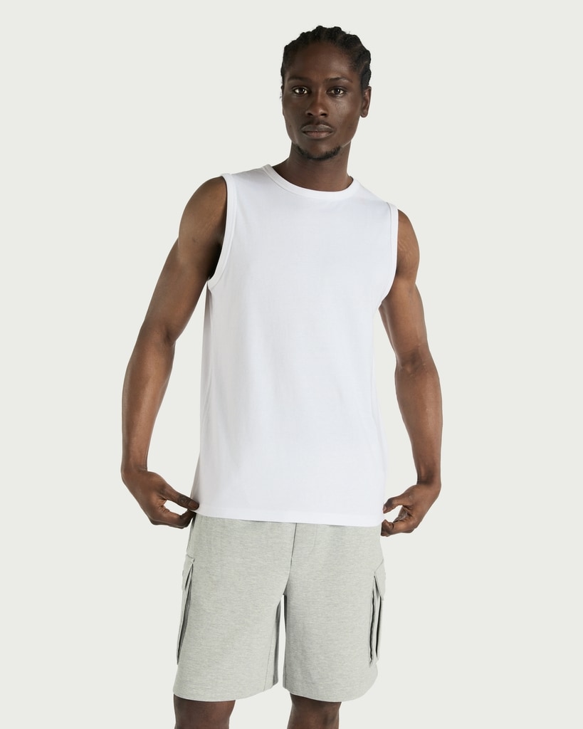 F&F Pure Cotton Regular Fit Vest in White thumbnail 2