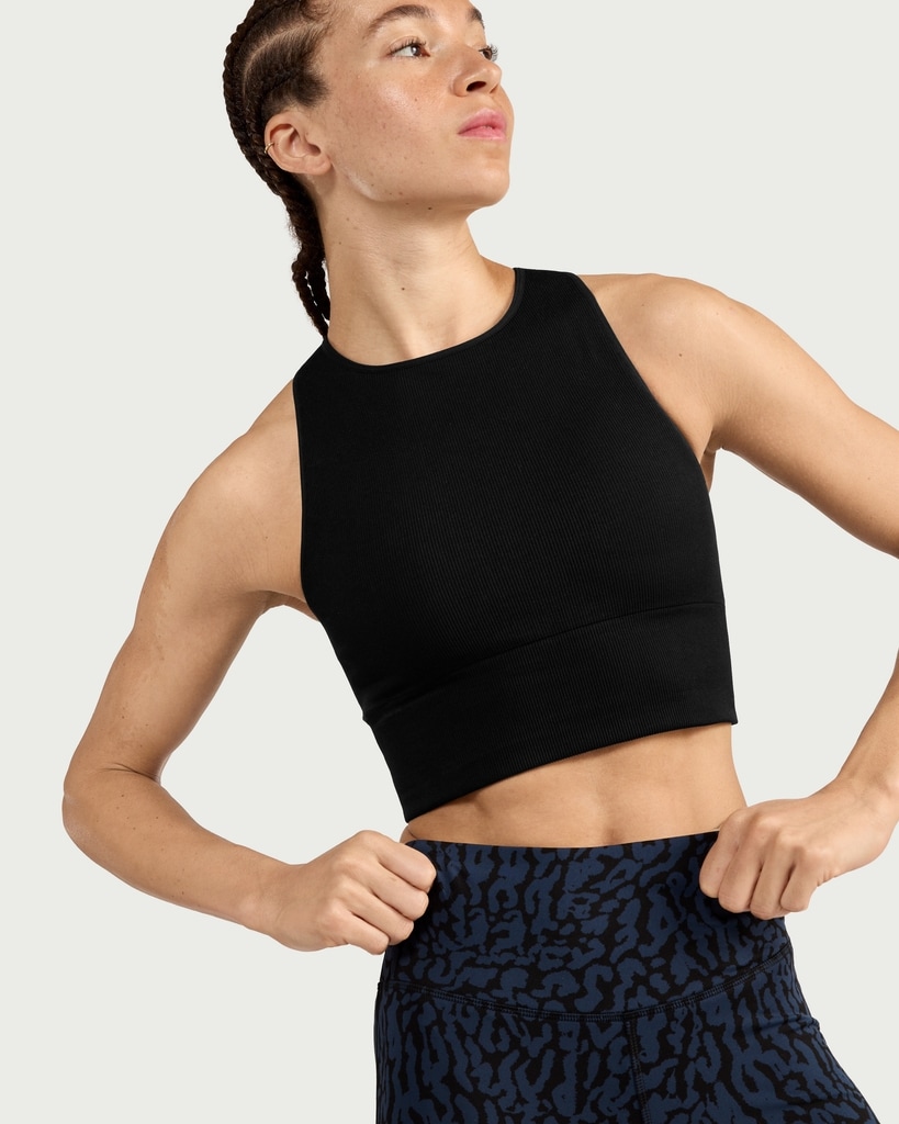F&F Active SEAMLESS Ribbed Vest in Black thumbnail 3