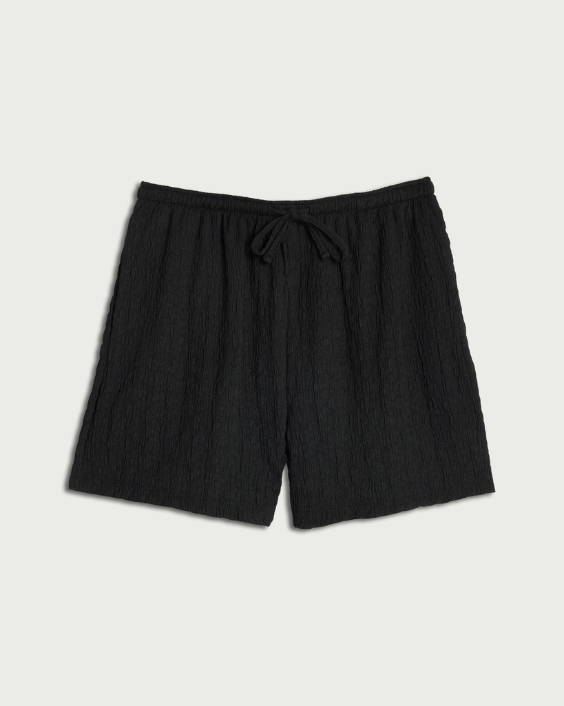 F&F Textured Drawstring Shorts in Black thumbnail 4