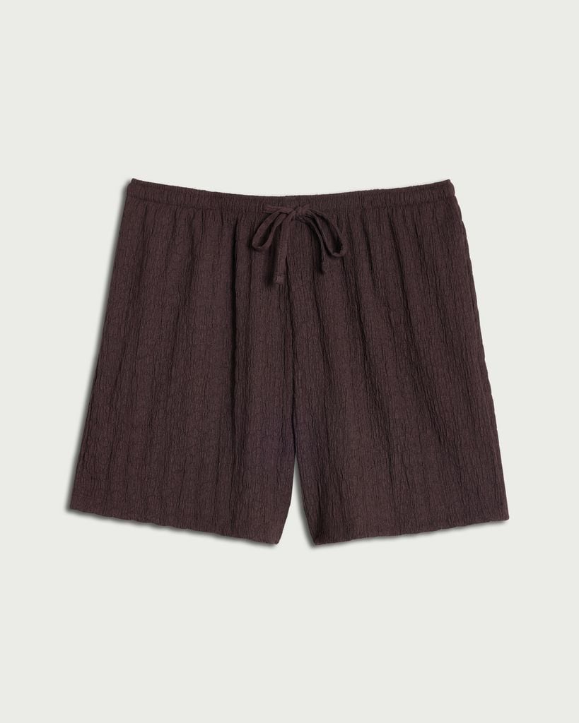 F&F Textured Drawstring Shorts in Chocolate thumbnail 4