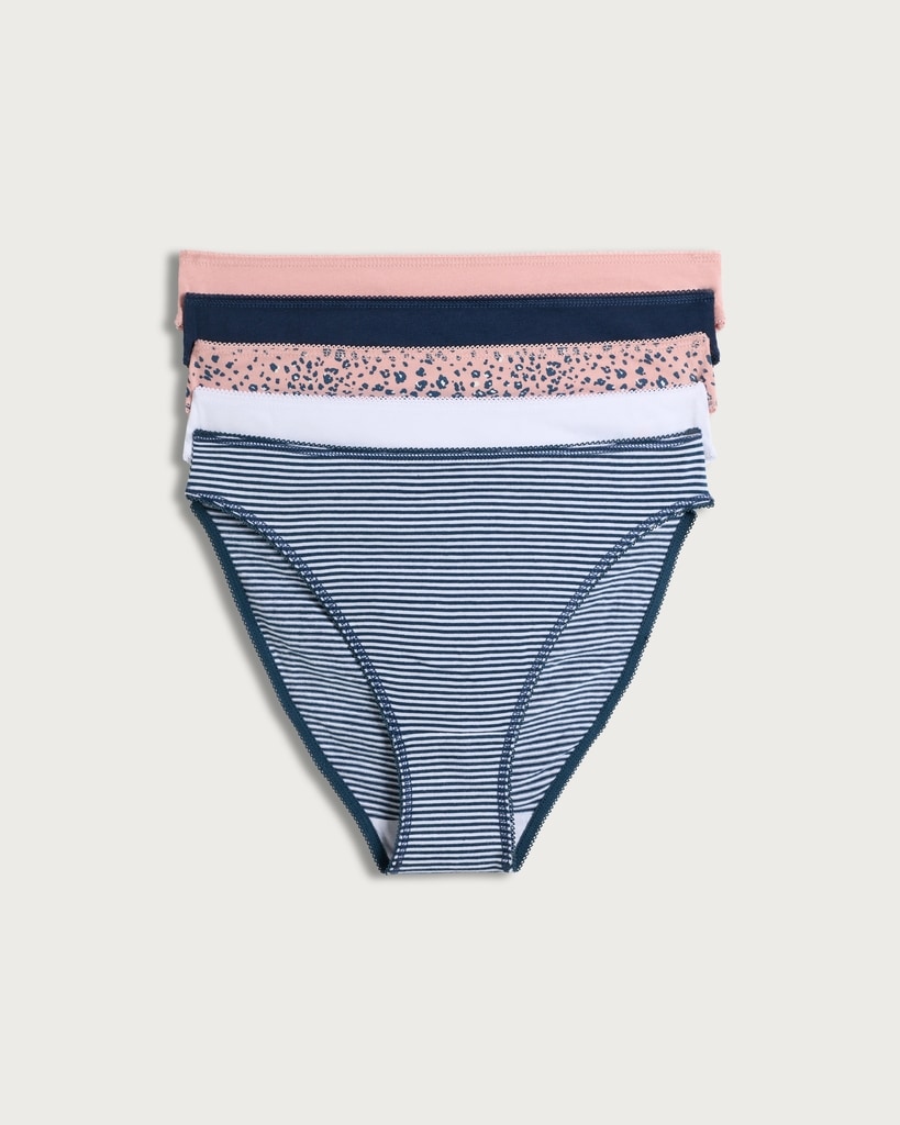 F&F 5-Pack Cotton Rich Printed High Leg Briefs in Multi thumbnail 4