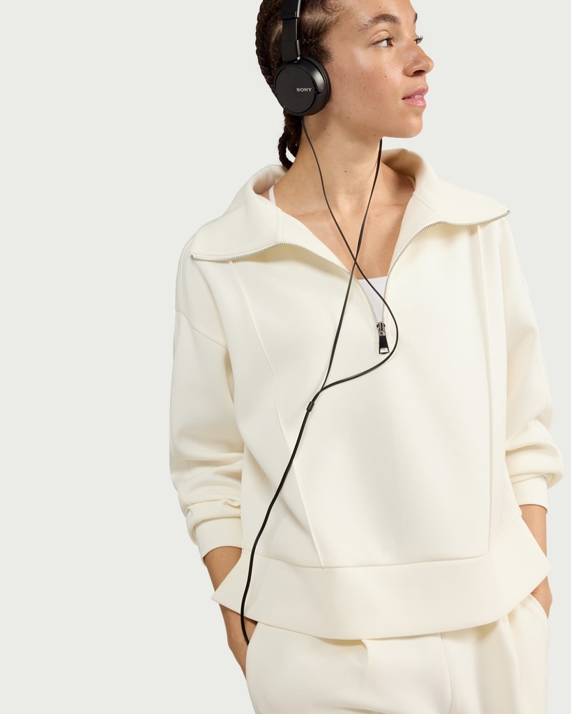 F&F Active AFTERCLASS Half Zip Co-ord Sweatshirt in Cream