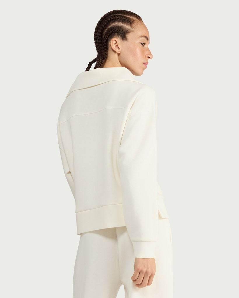 F&F Active AFTERCLASS Half Zip Co-ord Sweatshirt in Cream thumbnail 3