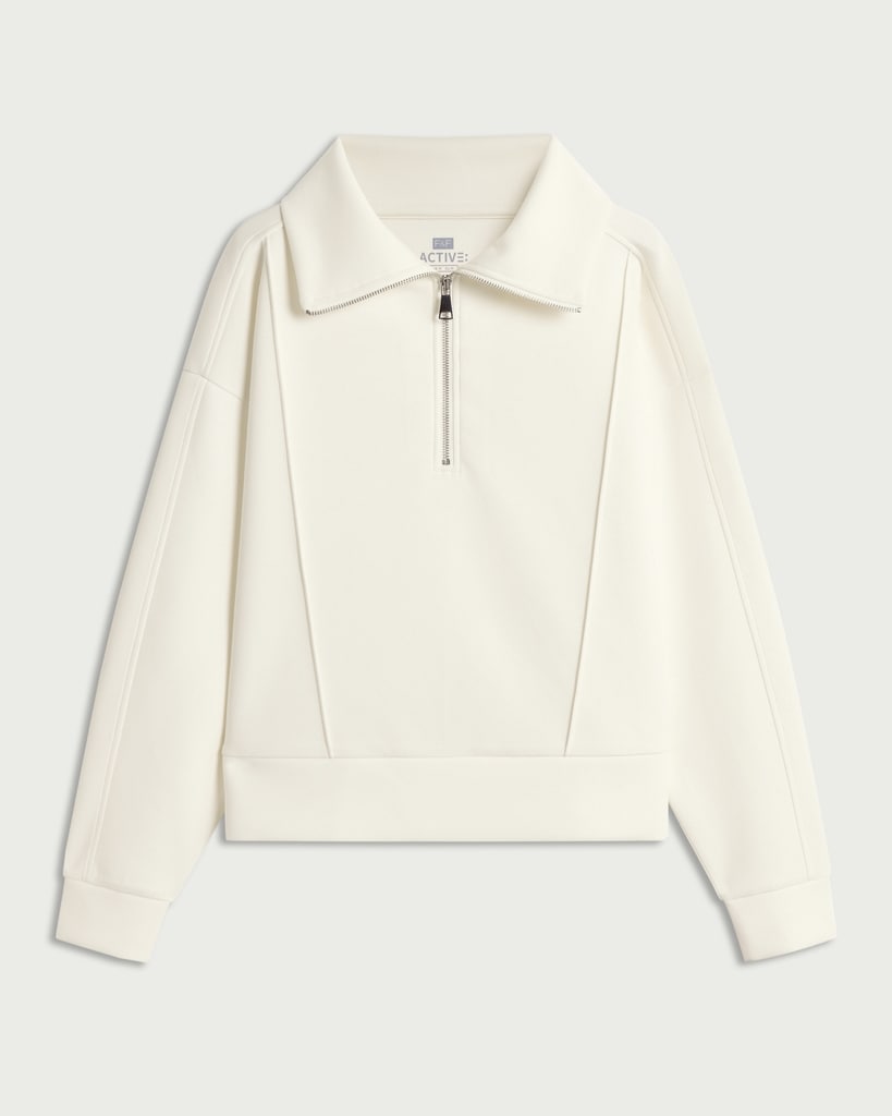 F&F Active AFTERCLASS Half Zip Co-ord Sweatshirt in Cream thumbnail 4