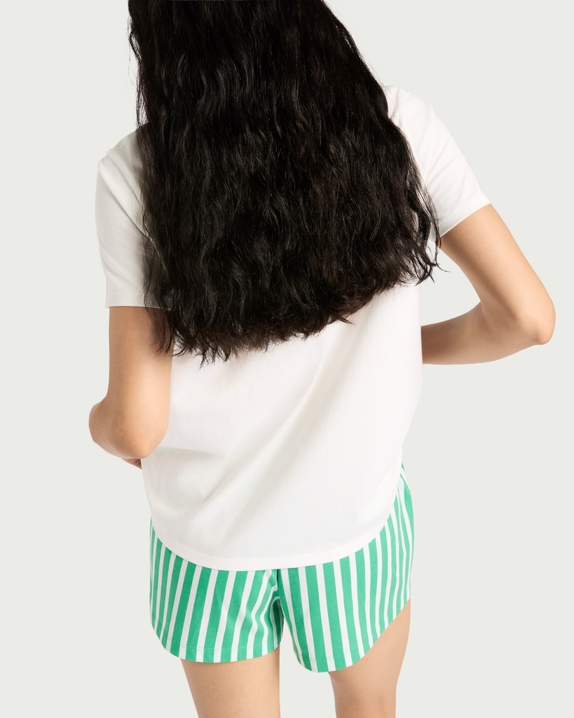 F&F 2-Piece Pure Cotton Shell Island Pyjama Set in Multi Green thumbnail 3