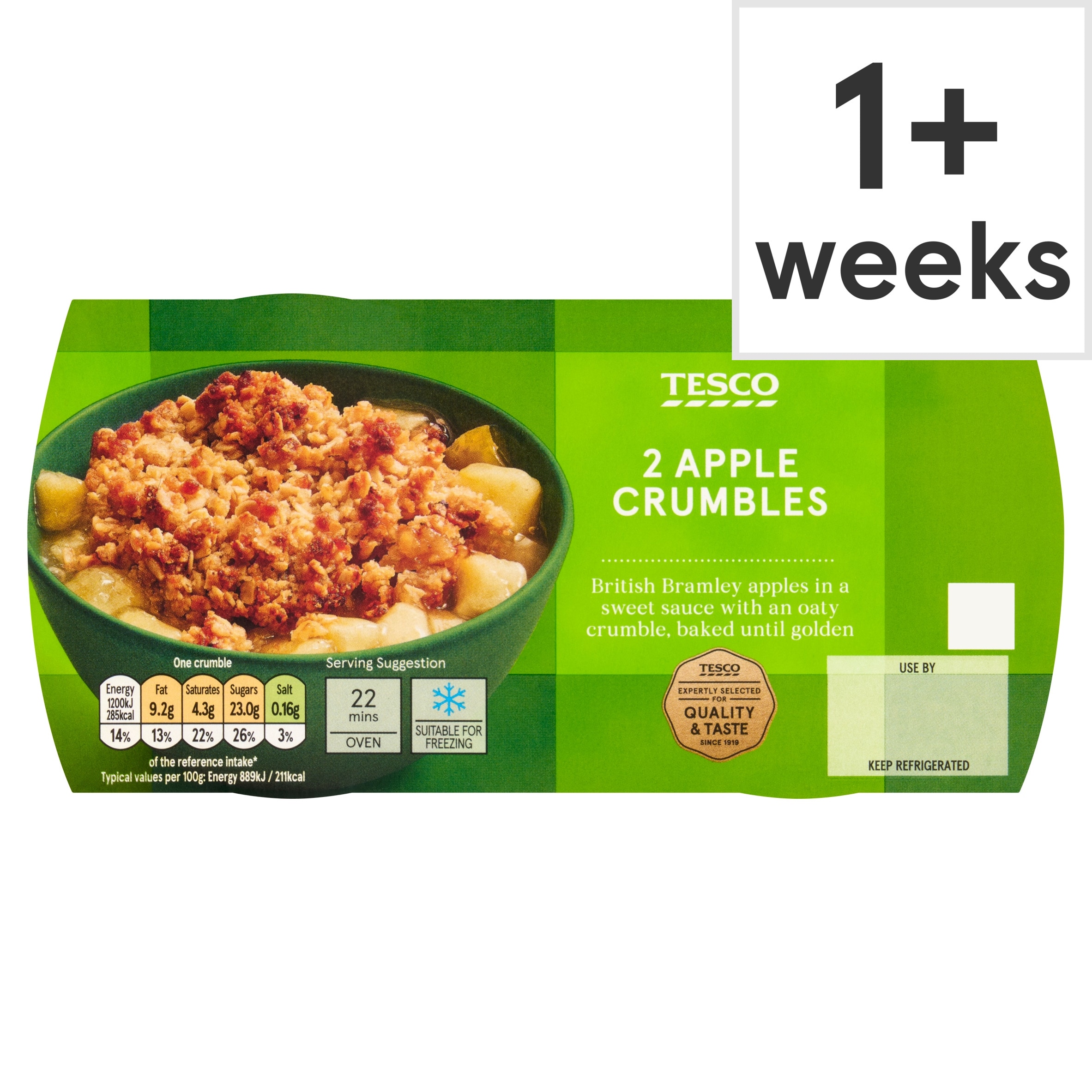 Tesco 2 Apple Crumbles 270g