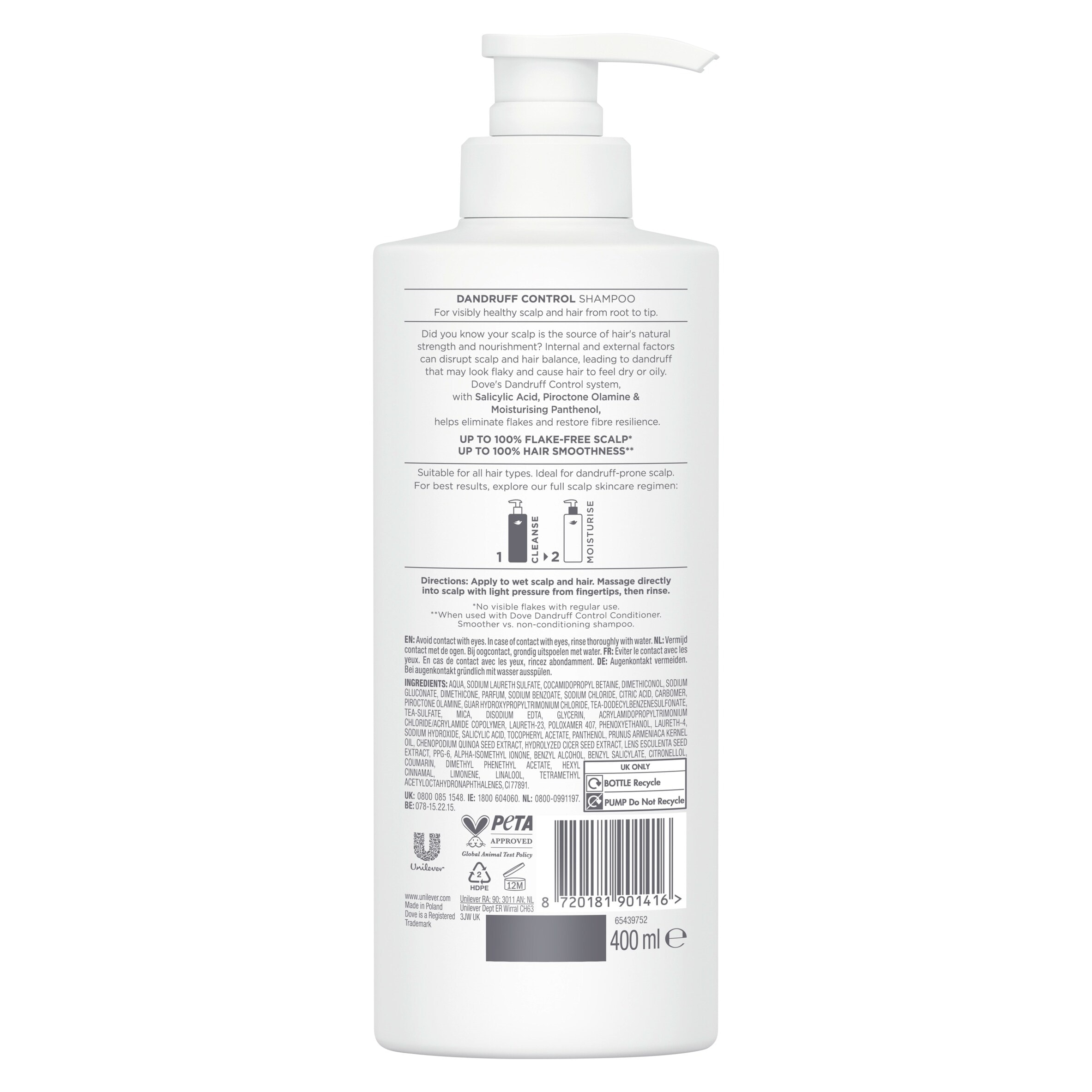 Dove Scalp Hair Therapy Dandruff Control Shampoo 400ml thumbnail 2