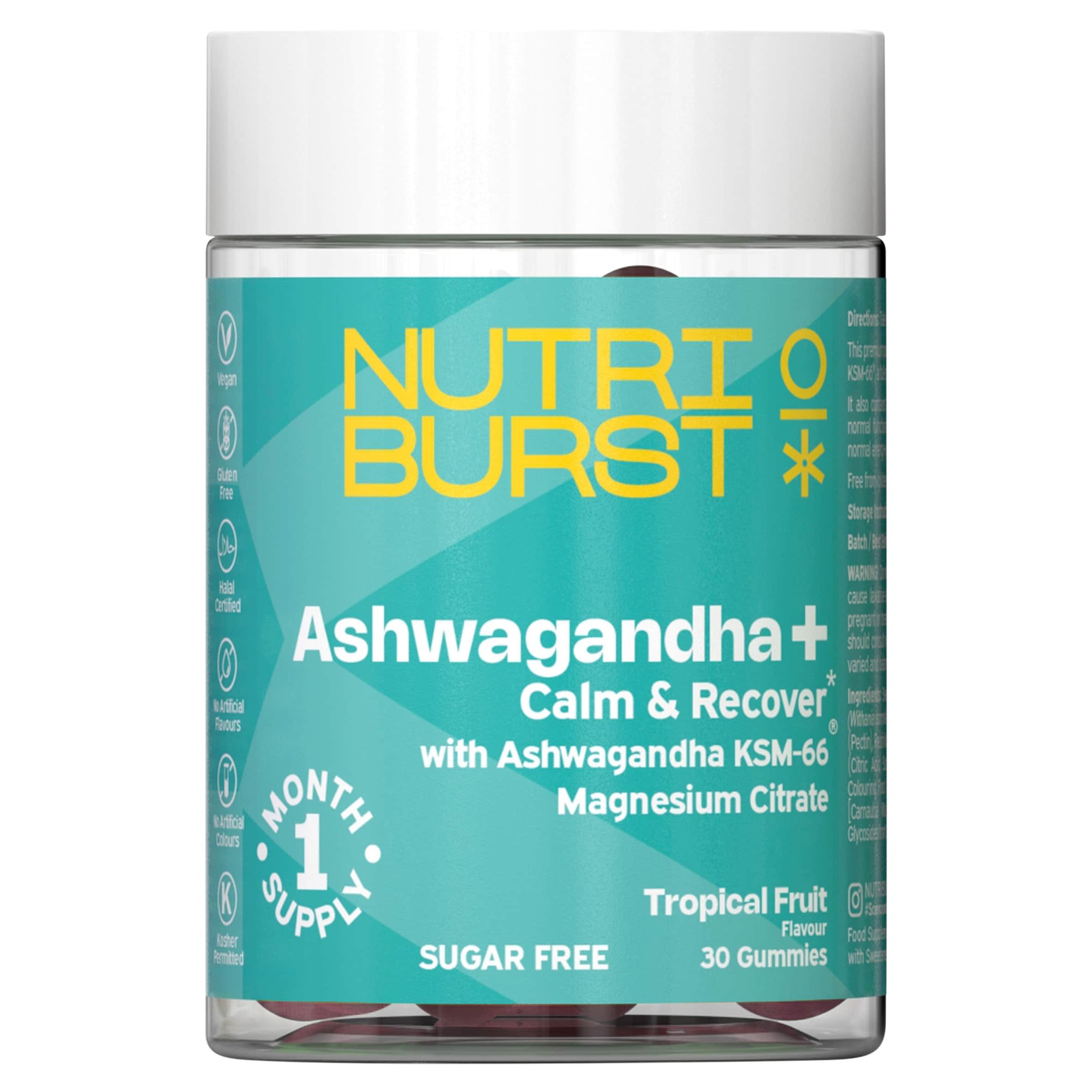 Nutriburst Ashwagandha+ Tropical Fruit Flavour 30 Gummies