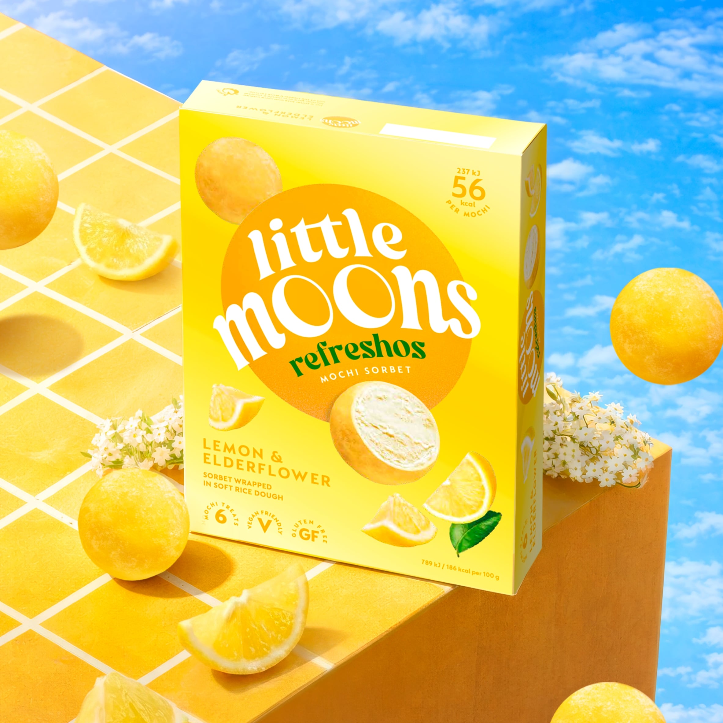 Little Moons Refreshos Lemon and Elderflower Mochi Sorbet 6 x 30g thumbnail 3