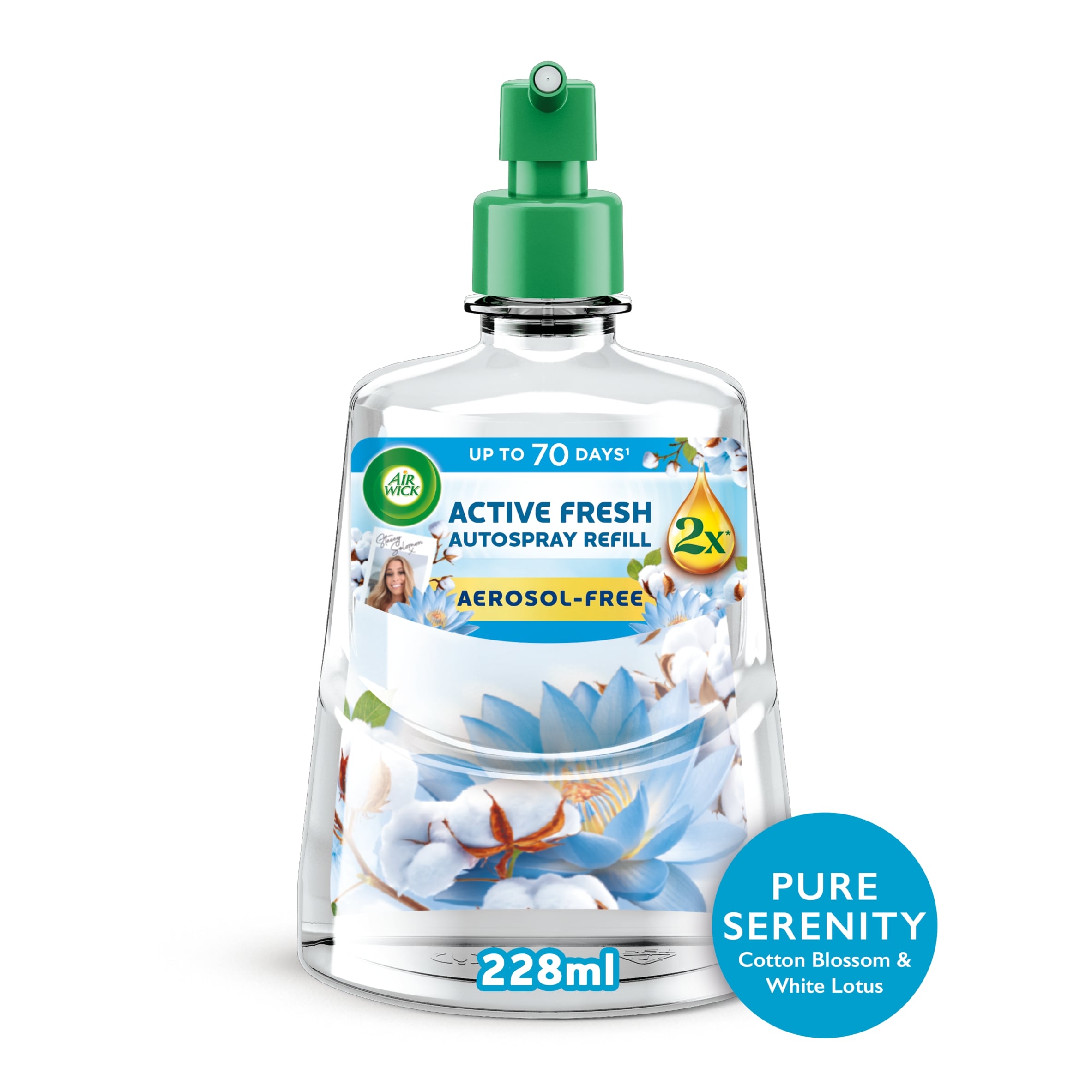 Air Wick Active Fresh Cotton Blossom & White lotus Pure Serenity Aerosol Free Refill 228ml